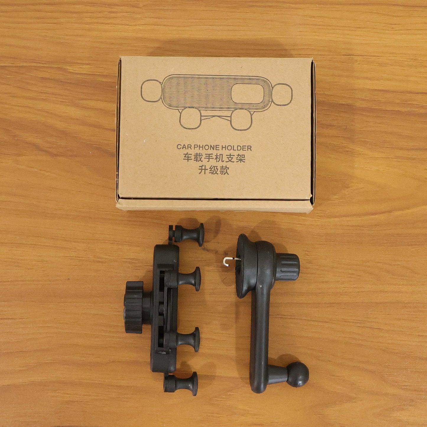 Detailed closeup of car air vent phone holder's secure grip and build quality
