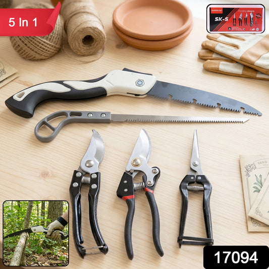 Garden cutting set with stainless steel blades and plastic handles