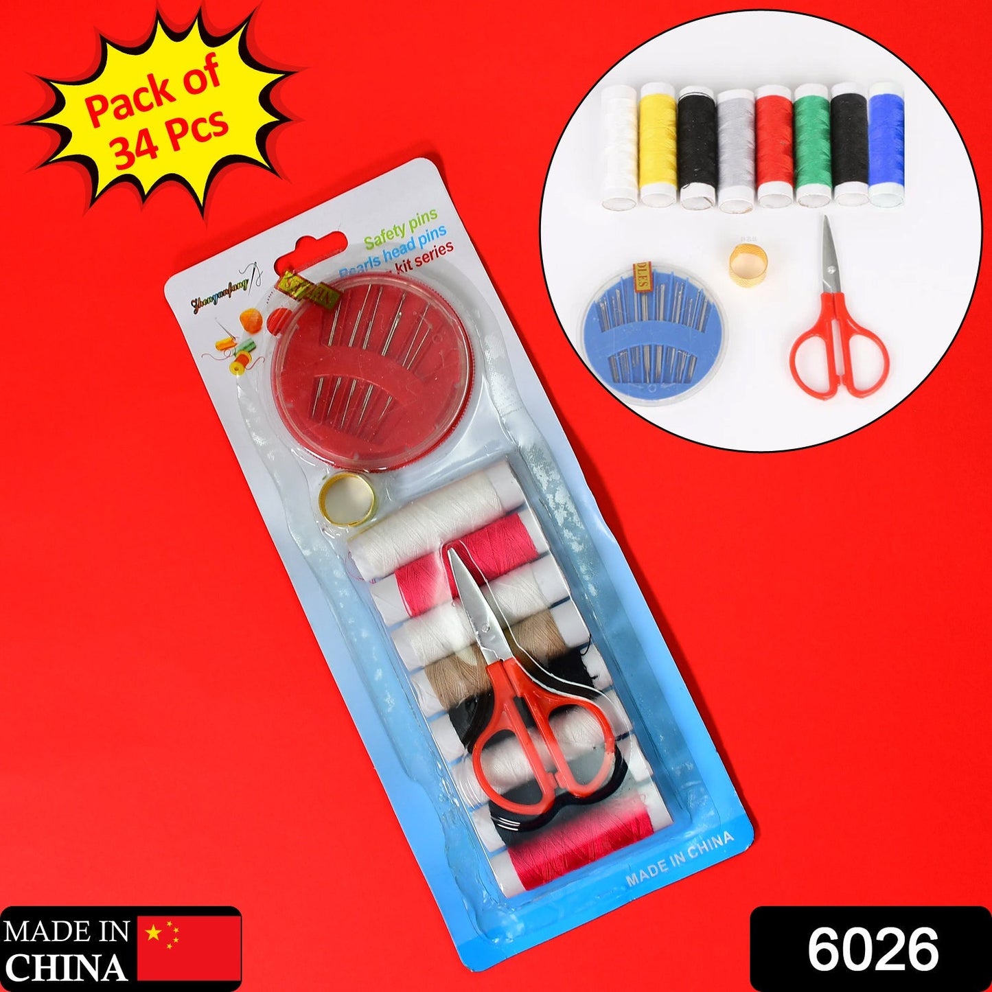 Complete sewing kit featuring various essential tailoring accessories.