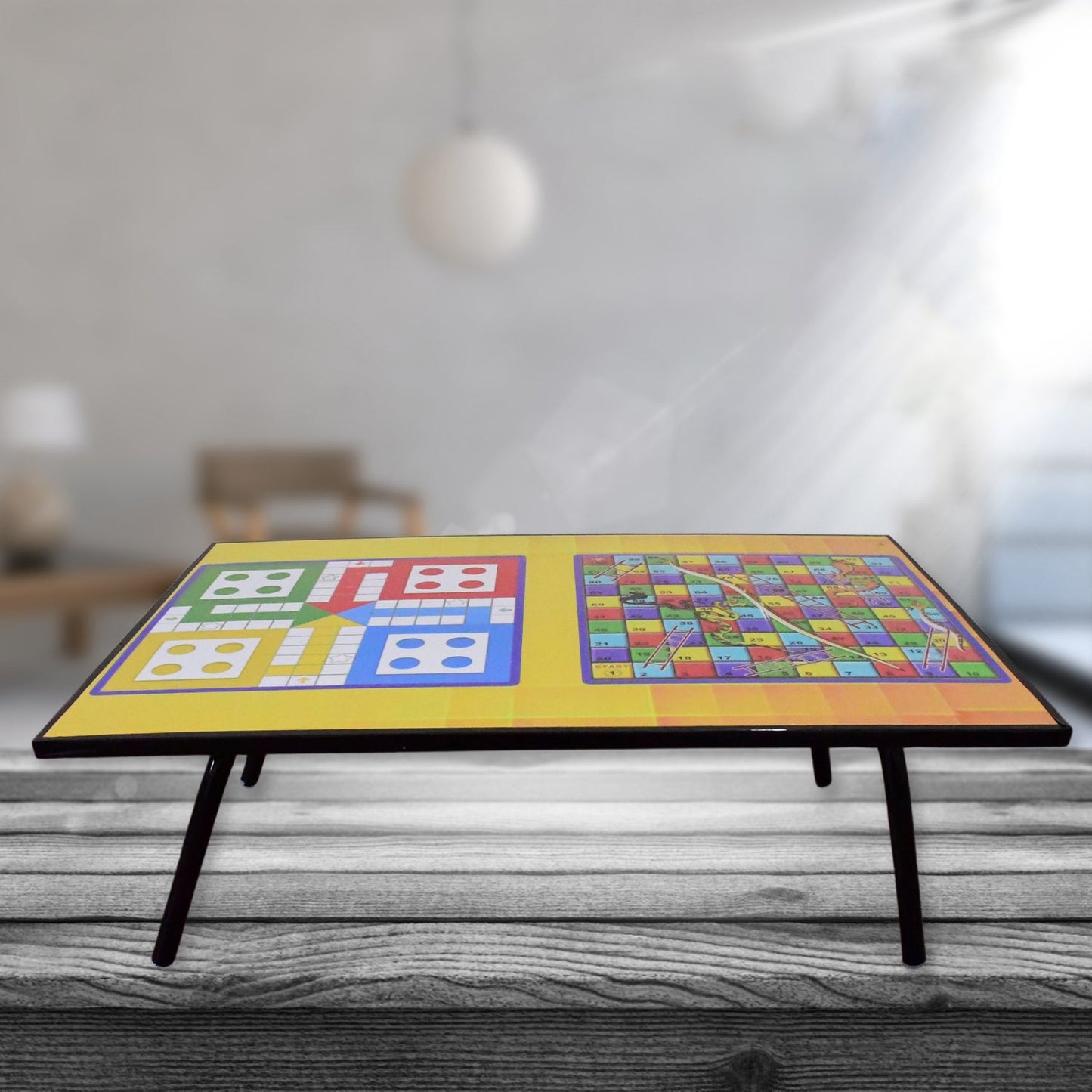 Foldable Study Table with a ludo game design, perfect for kids.