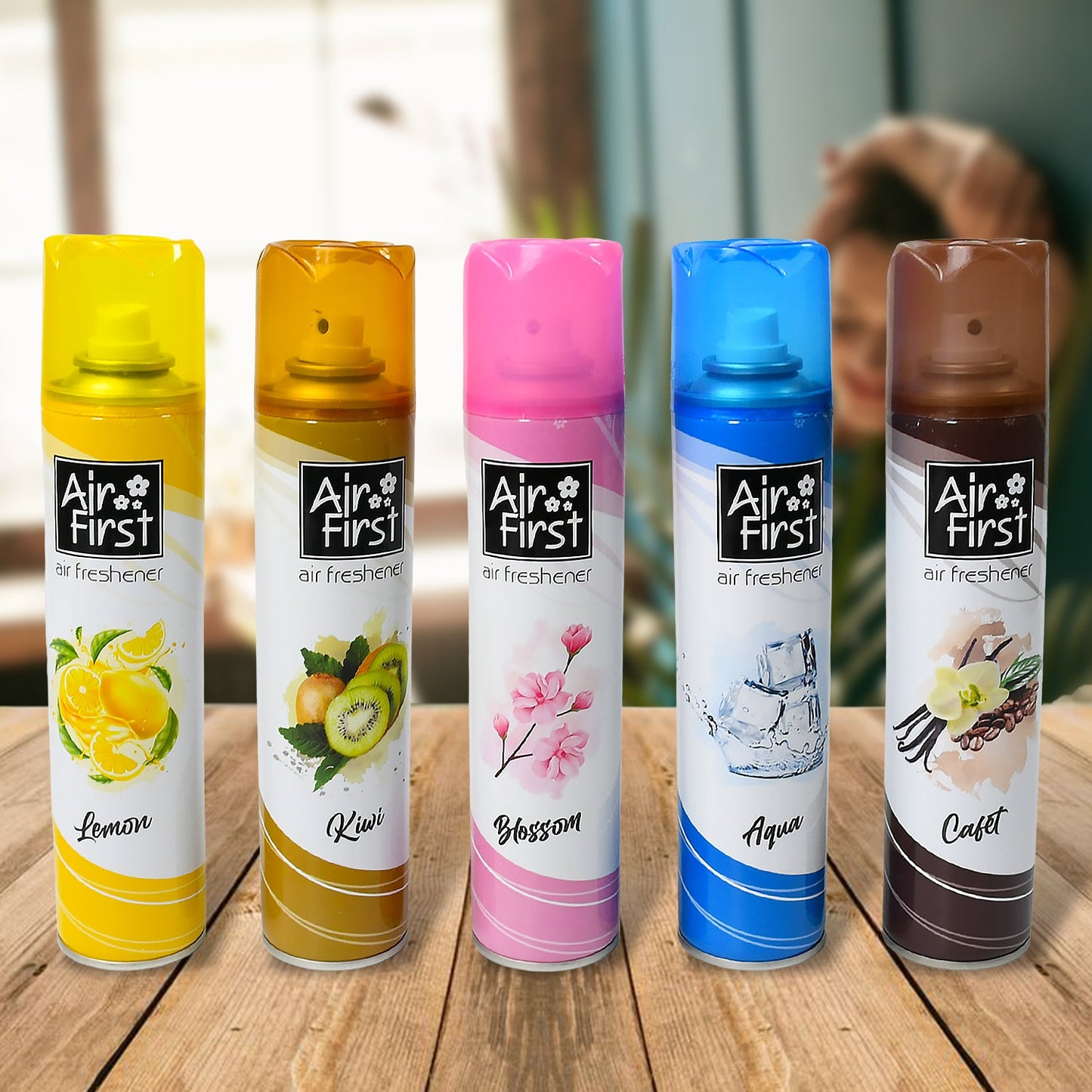 Front view of Air Freshener Spray, 300ml bottle with mixed fragrance.