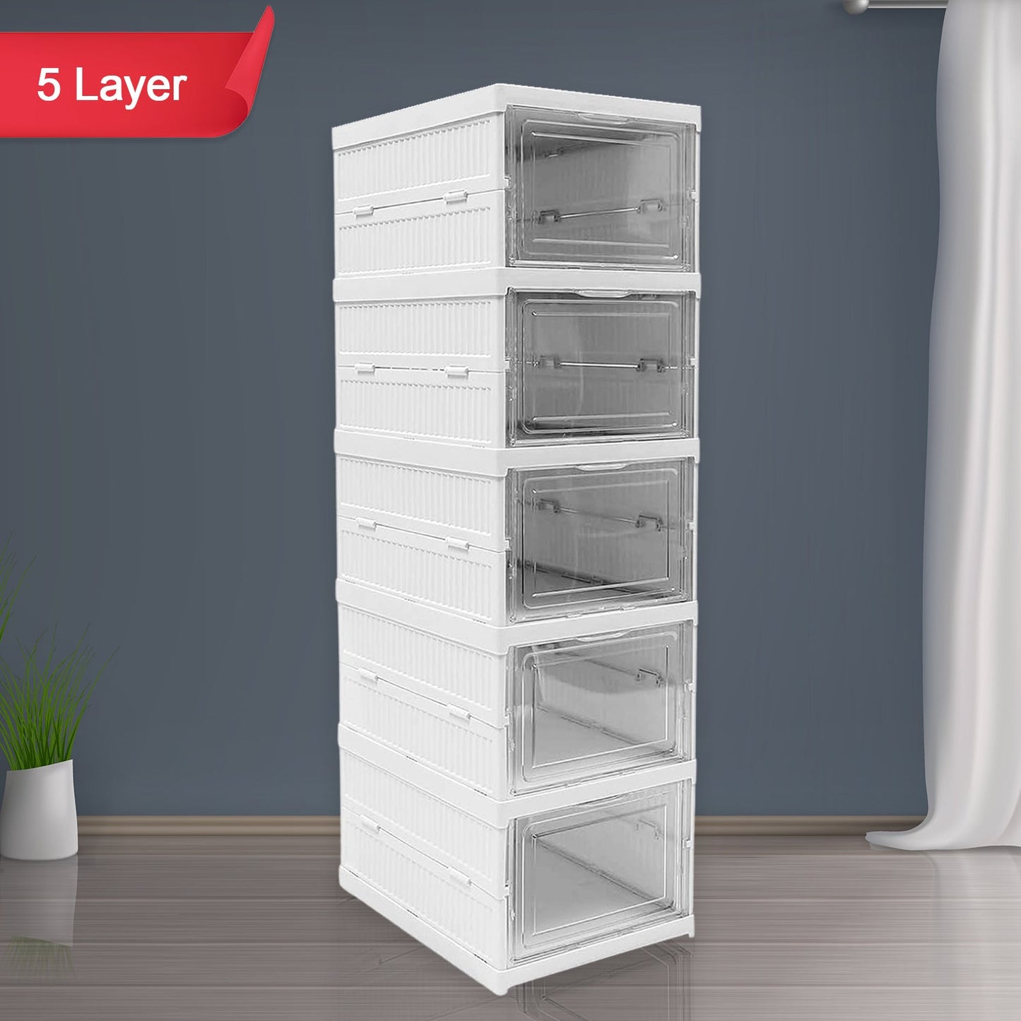 The versatile utility cart used in a kitchen for organizing fruits and vegetables.