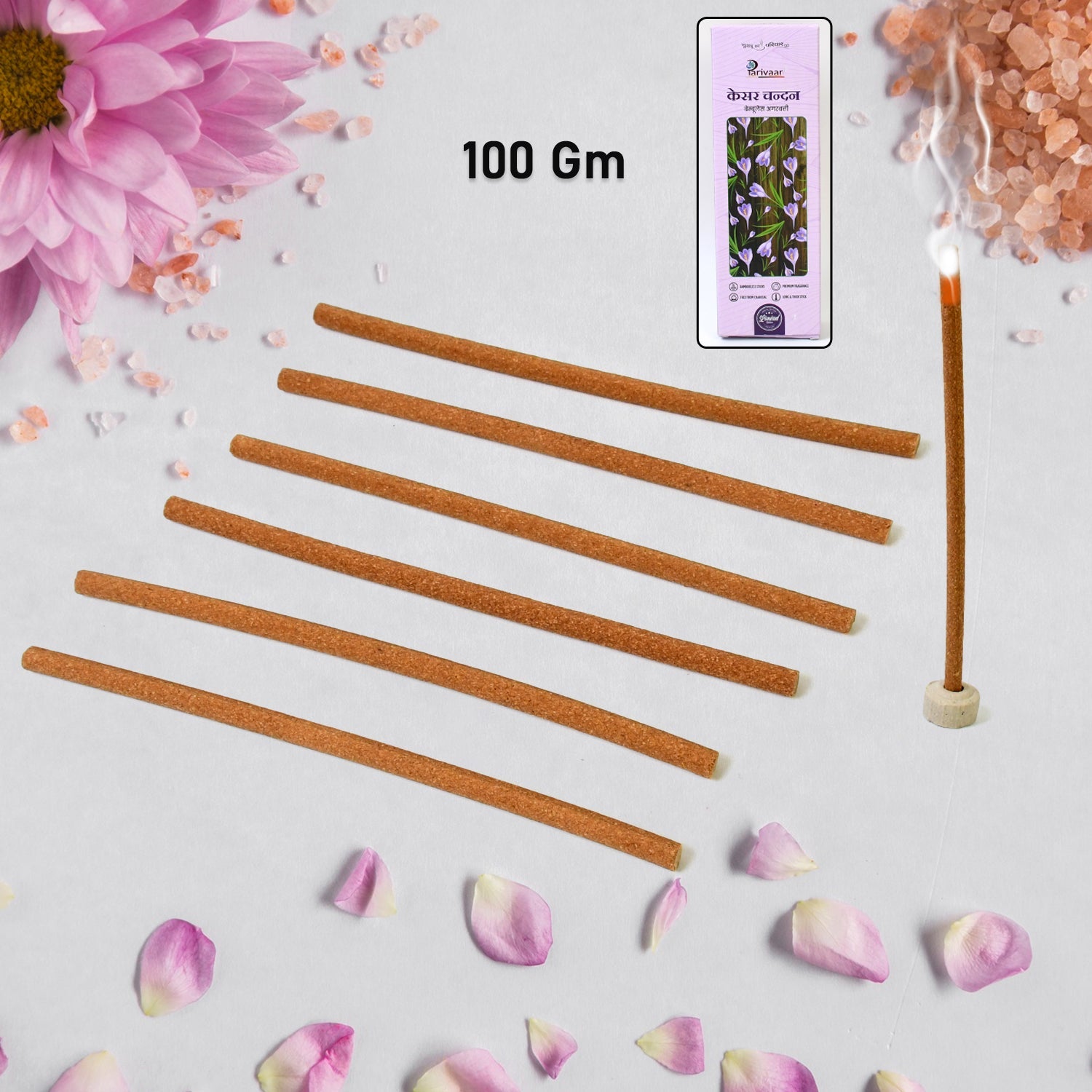 Branded box of Bela Ke Phool premium agarbatti, emphasizing natural ingredients.