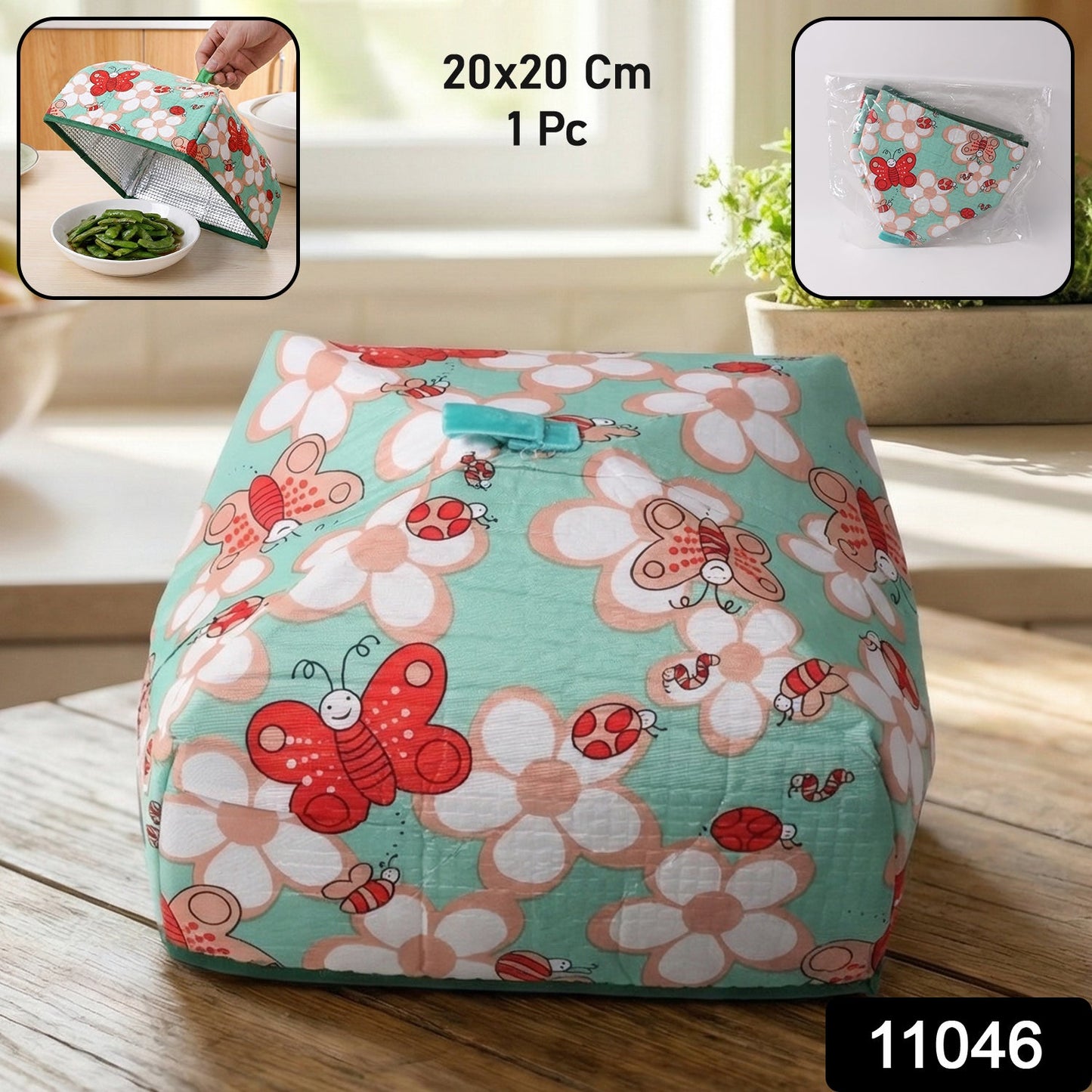 Reusable foldable food cover in breathable mesh for kitchen and dining use