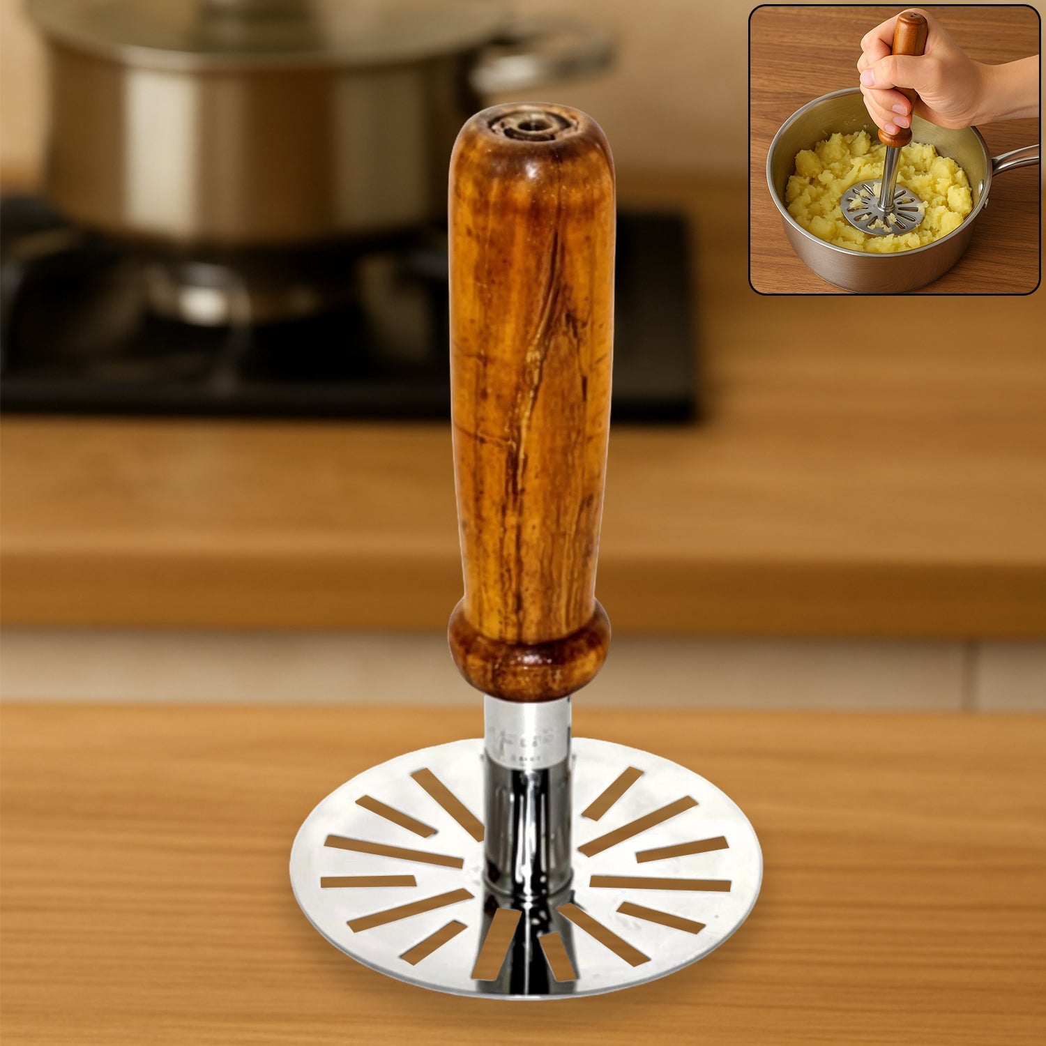 GripChef Paubhaji Masher, a versatile kitchen mashing tool.