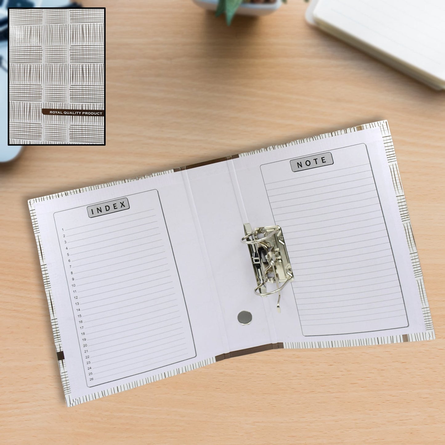 Lever Arch File Organizer in an office setting, holding documents.