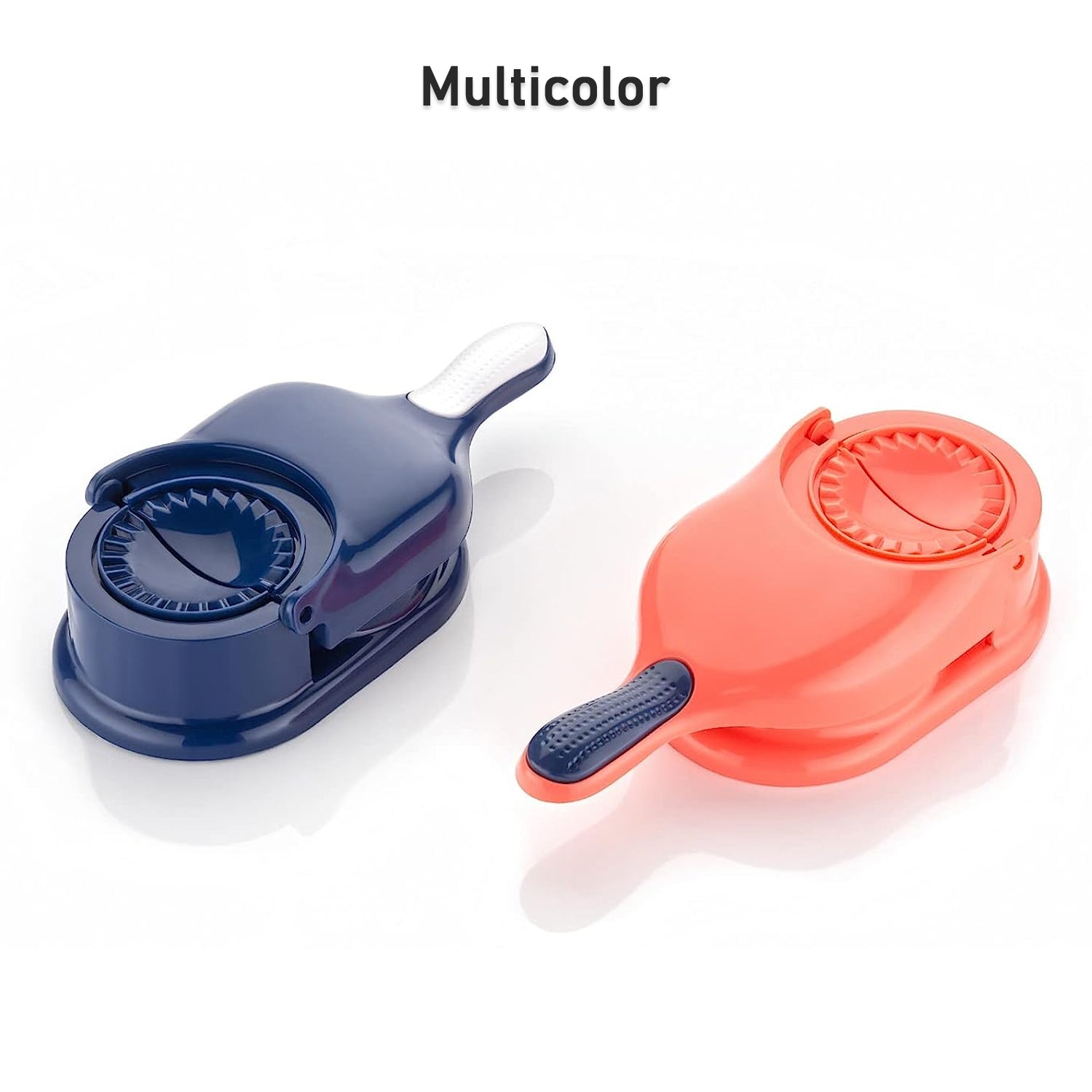 The 2-in-1 Gujiya and momo maker displayed with its two distinct functions for pressing and sealing.
