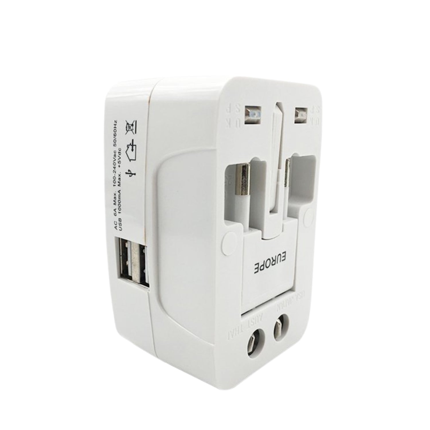 Back view of the Universal Travel Adapter with universal socket.