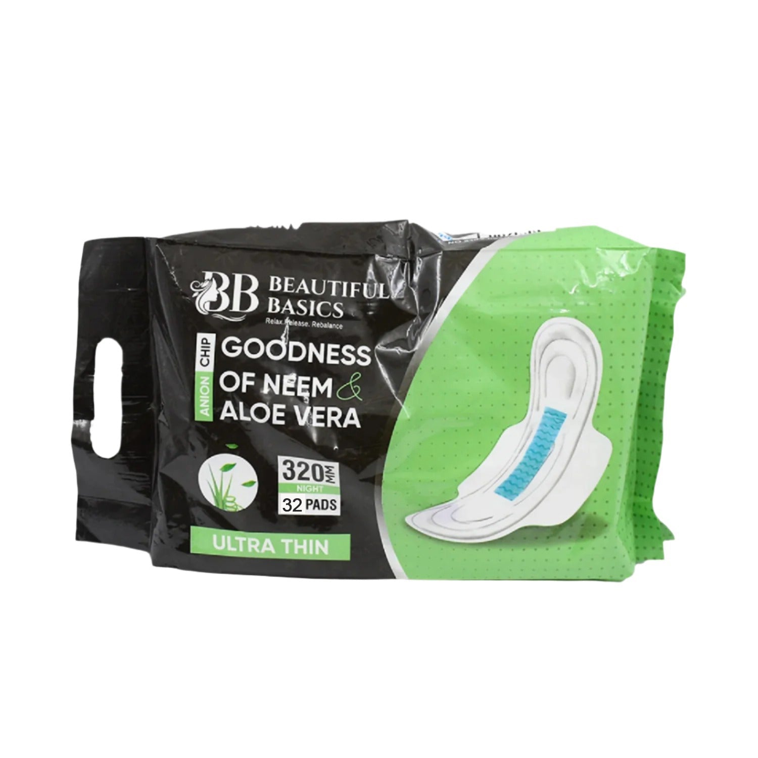 Open pack of sanitary pads revealing the individually wrapped pads.