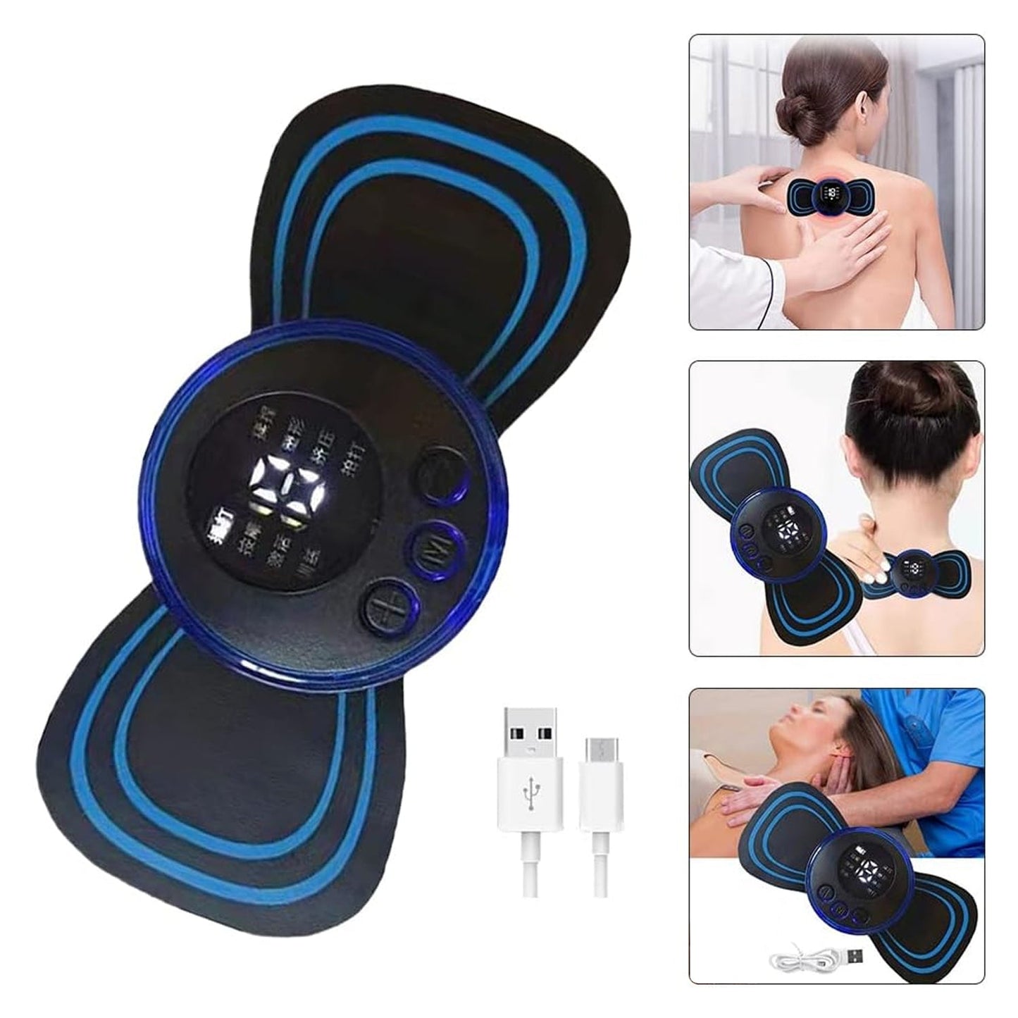 Retail packaging for the Tidy Table portable neck massager.
