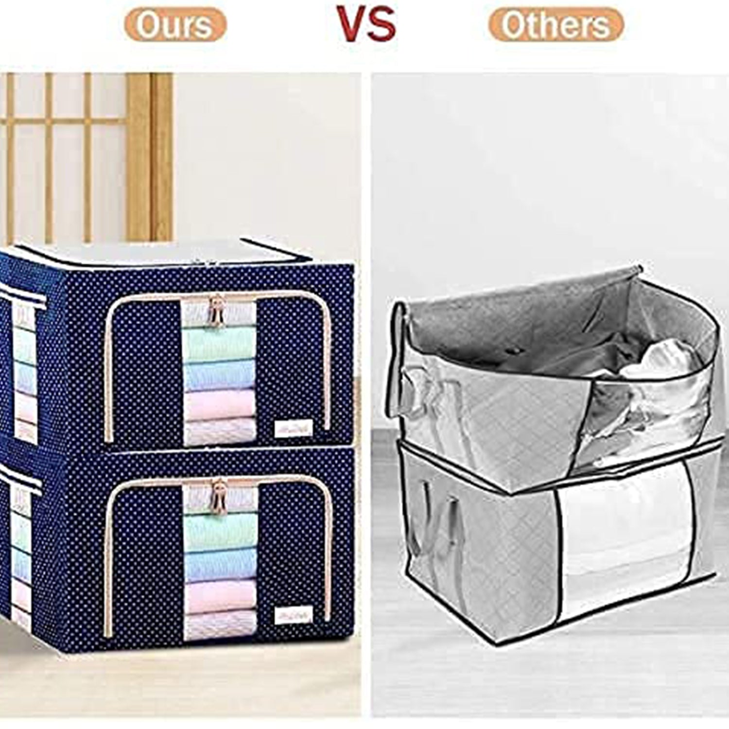 Space-saving foldable storage organizer collapsed flat for easy keeping.