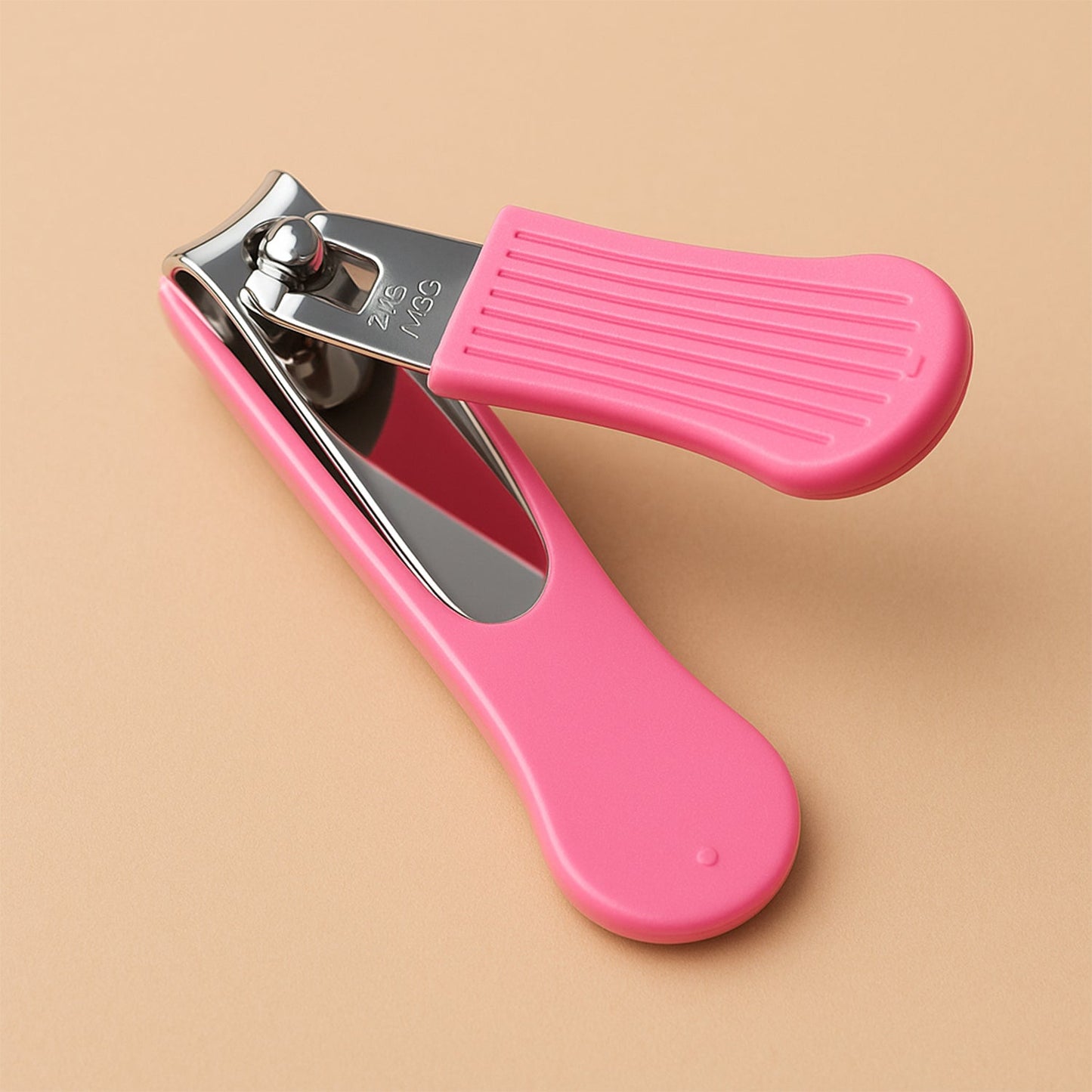 Angled view of stainless steel nail cutter from AuriGlam showing durable body