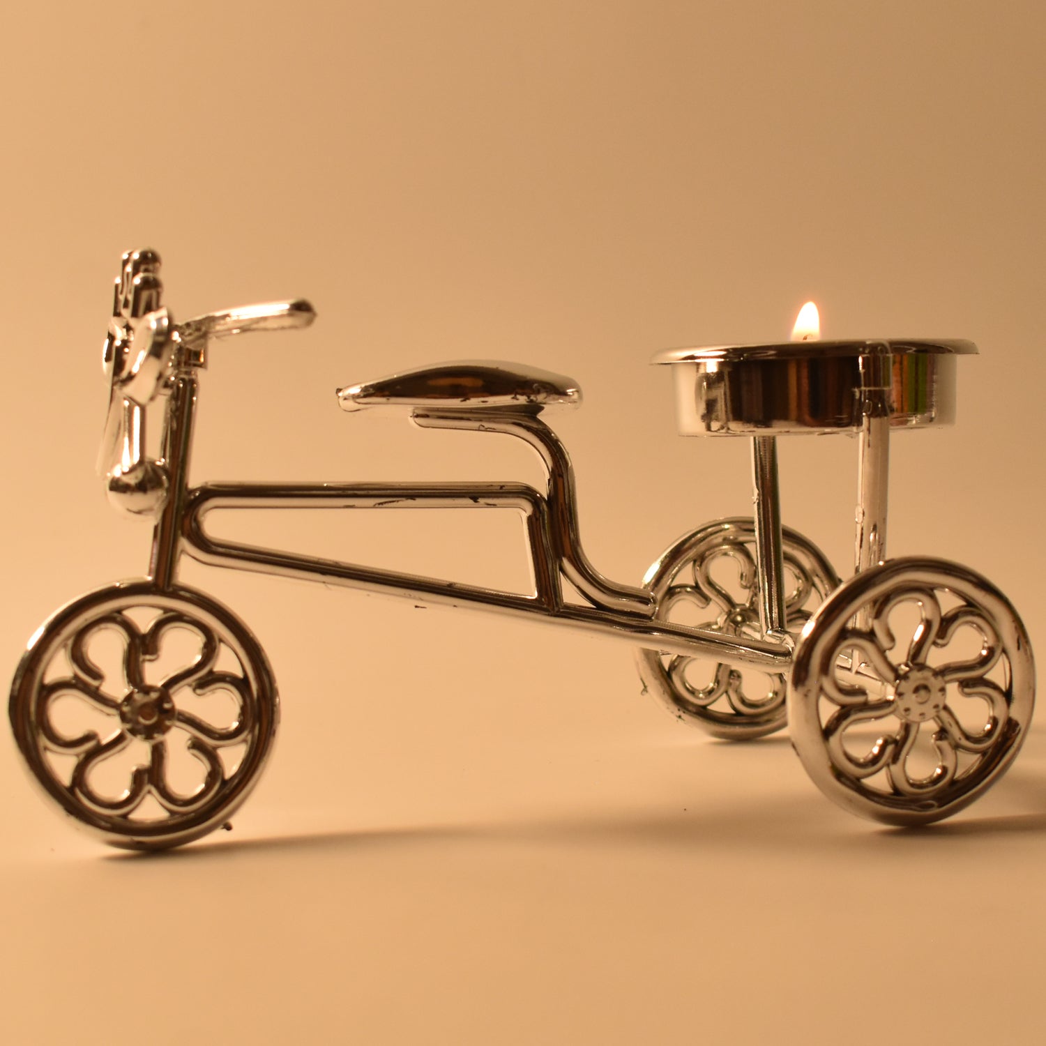 Cycle themed tealight candle holder perfect for gifting during Diwali