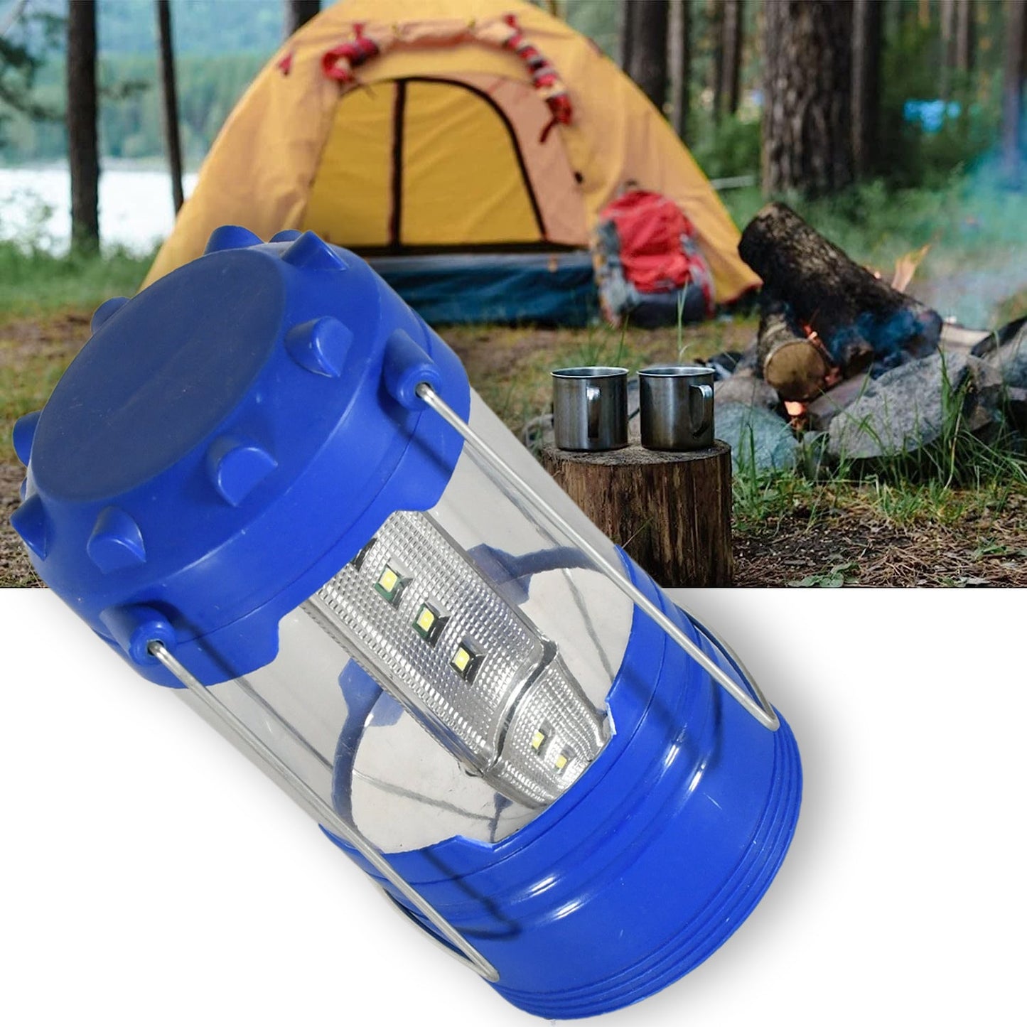 Detailed angled shot of the robust outdoor waterproof camping lantern.