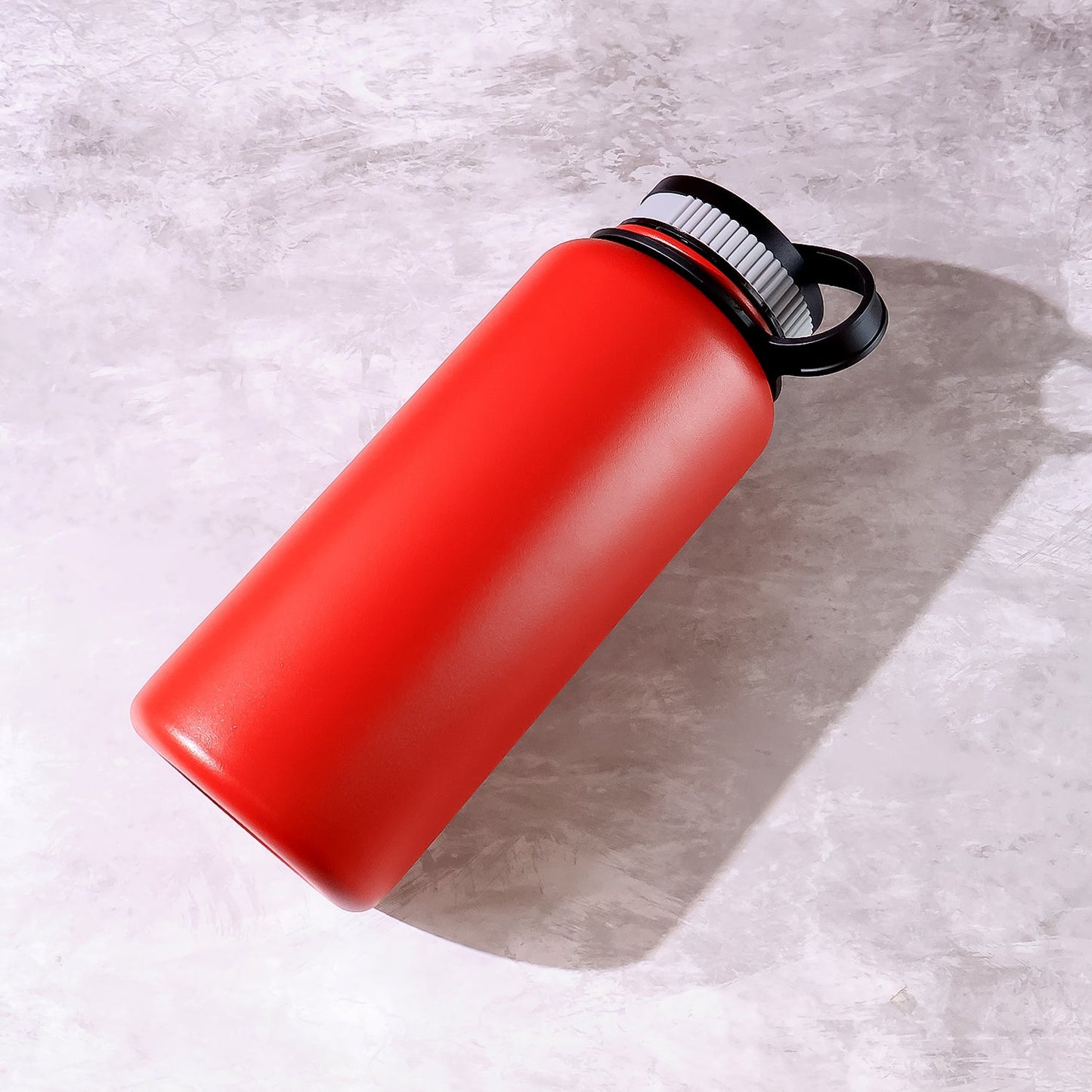Durable red vacuum insulated stainless steel water bottle for daily hydration