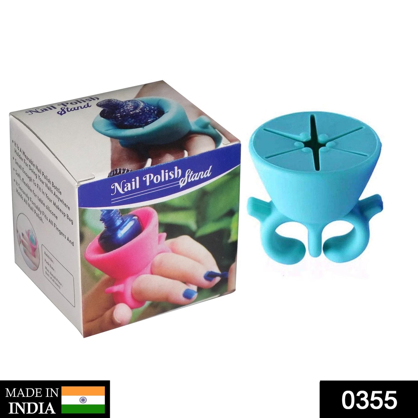 AuriGlam Nail Polish Holder stand with ring, ideal for easy fingernail painting.