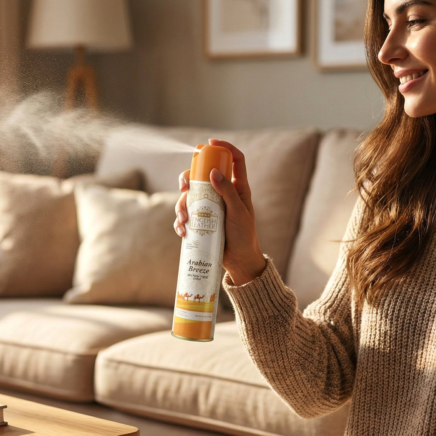 Arabic Breeze fragrance room spray bottle for freshening indoor spaces. room & air freshener