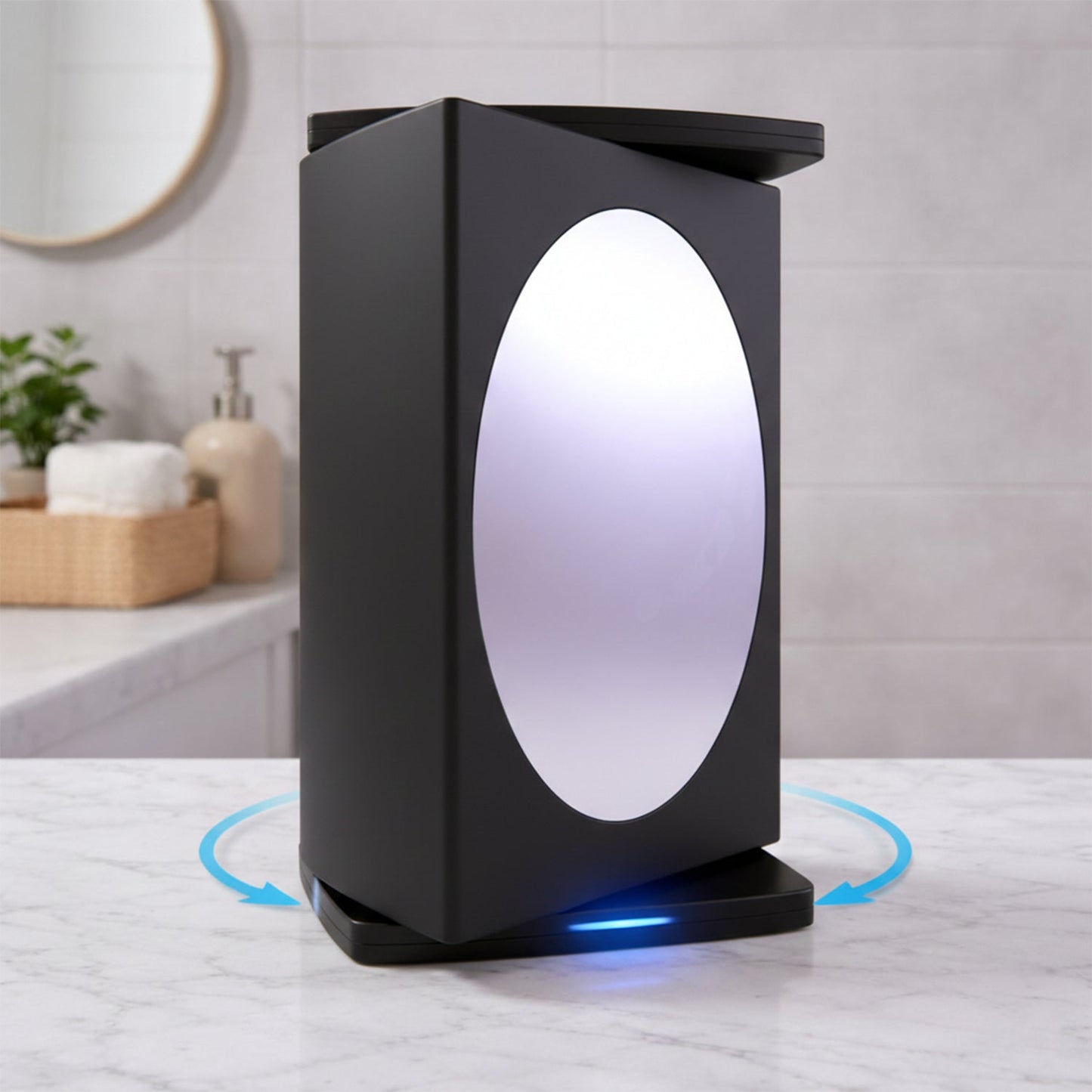 Rotating wall mounted storage unit showing smooth 360-degree rotation storage cabinet