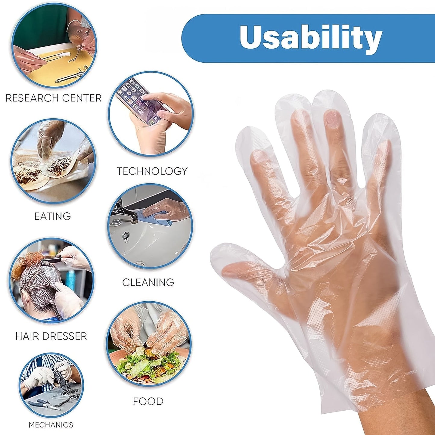 BioGlove branded disposable kitchen hand glove showing eco-friendly feature