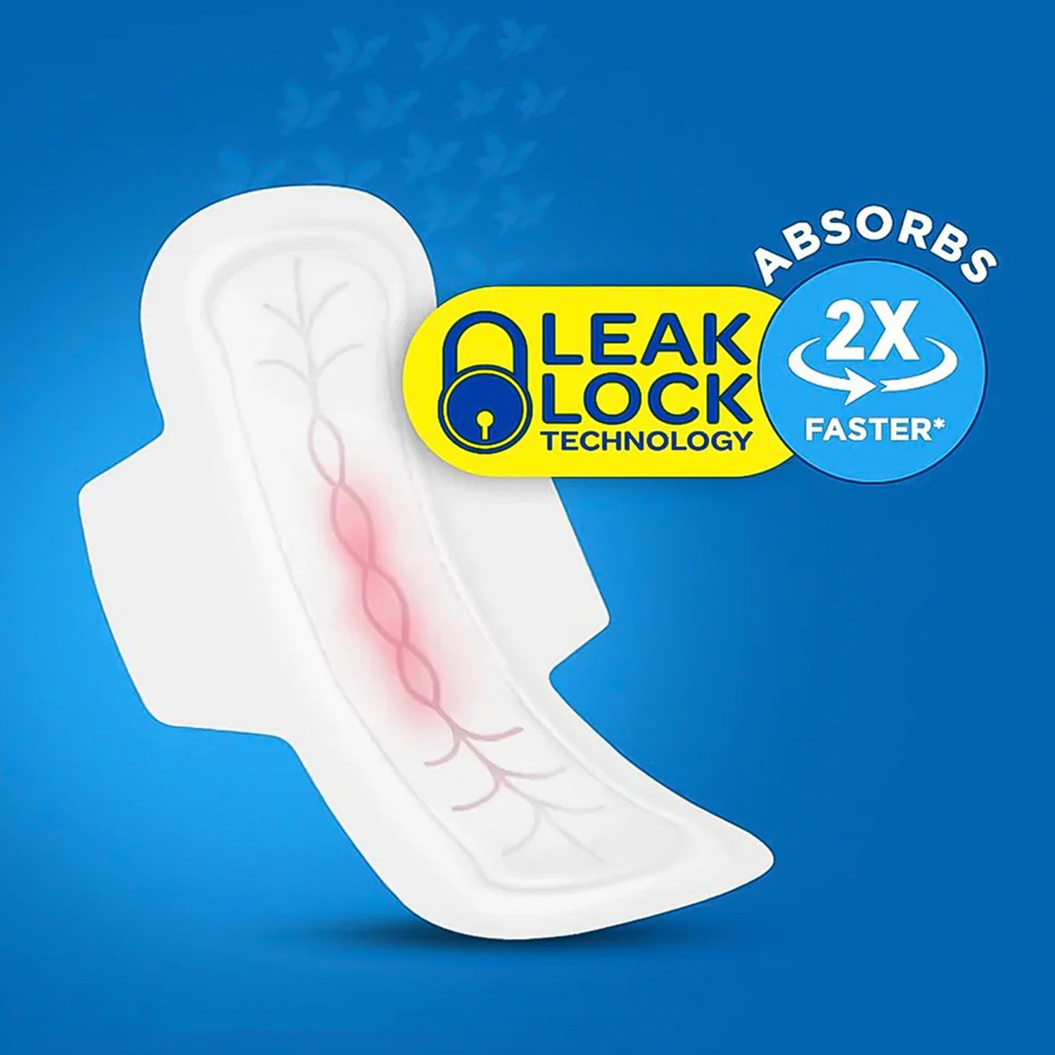 A single Sanitary Pads 330mm, unfolded to show its extra long design and wide protective wings.