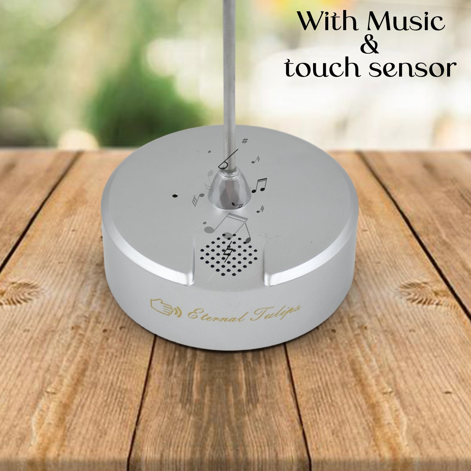 The USB charging port on the lamp's base, emphasizing its convenient and modern power solution.