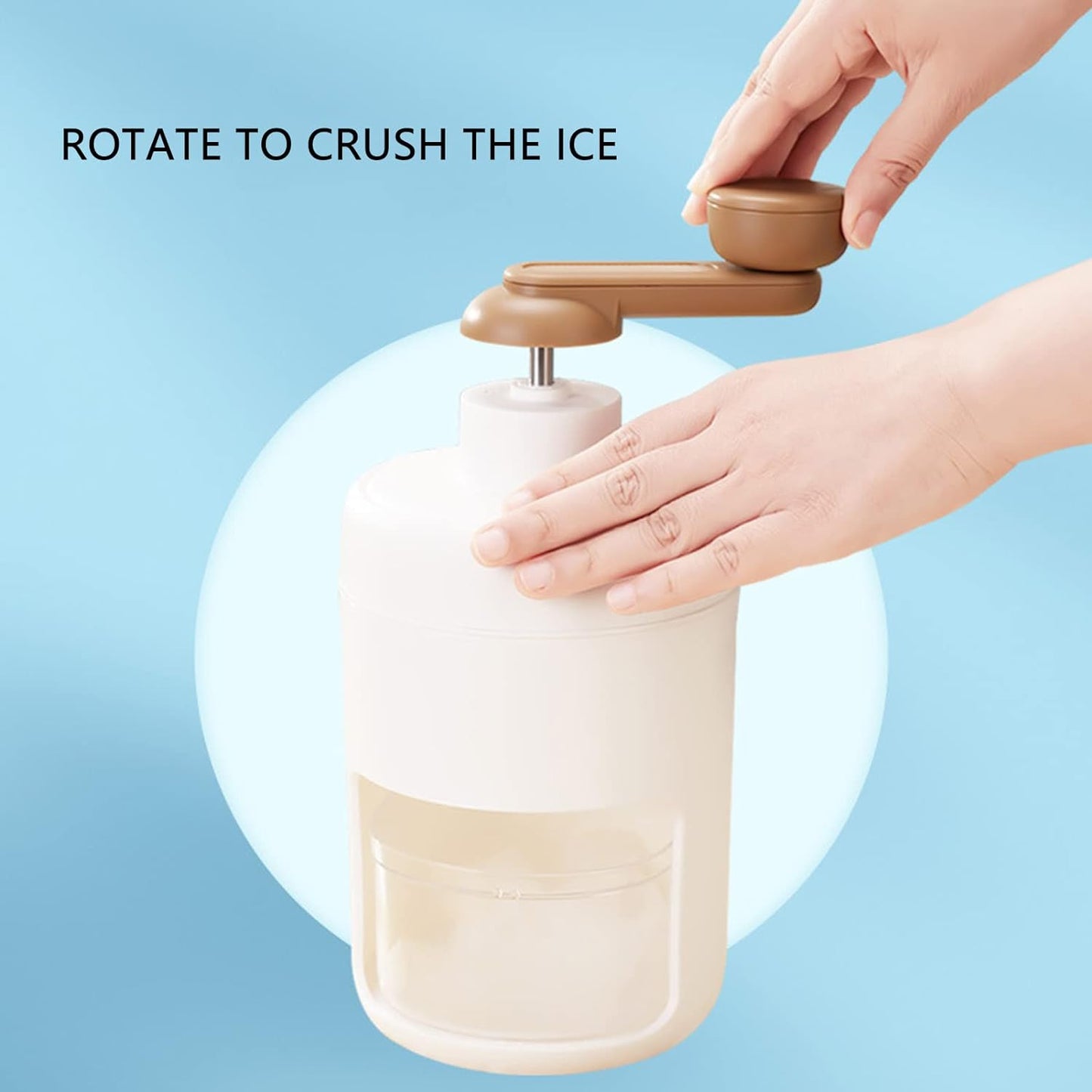 Manual fruit smoothie machine, a small and portable ice shaver for delicious drinks.