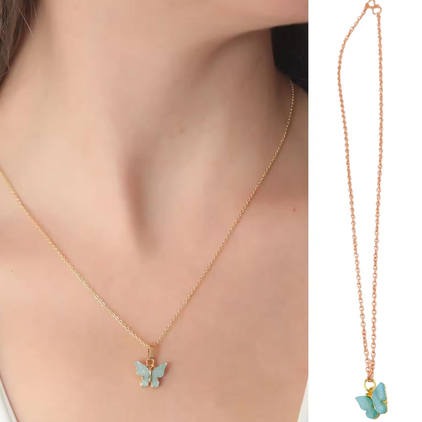 Detailed view of the Indo Glow charm chain necklace for women.