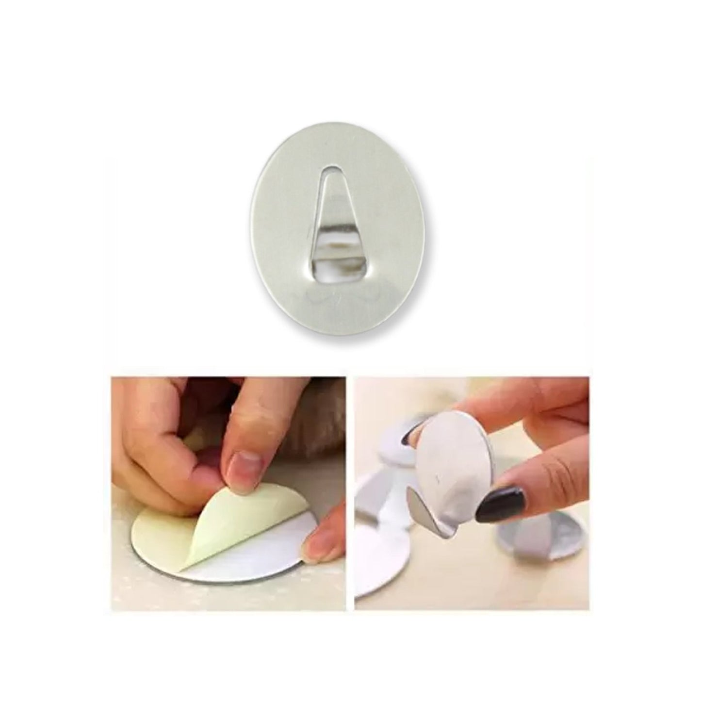 Stainless steel wall hooks neatly organized on a display card, showing the 36-piece pack.