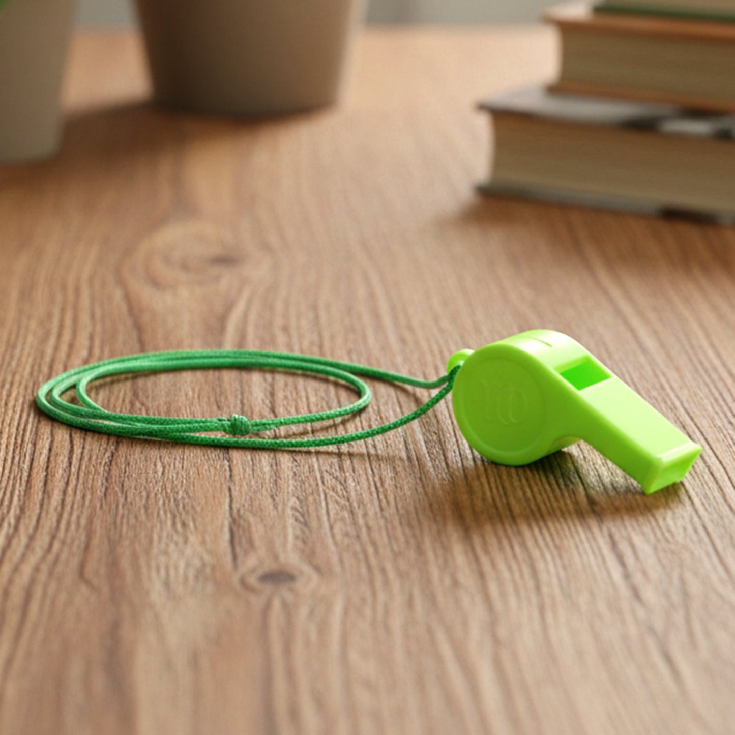 Plastic safety whistle with lanyard cord for outdoor safety