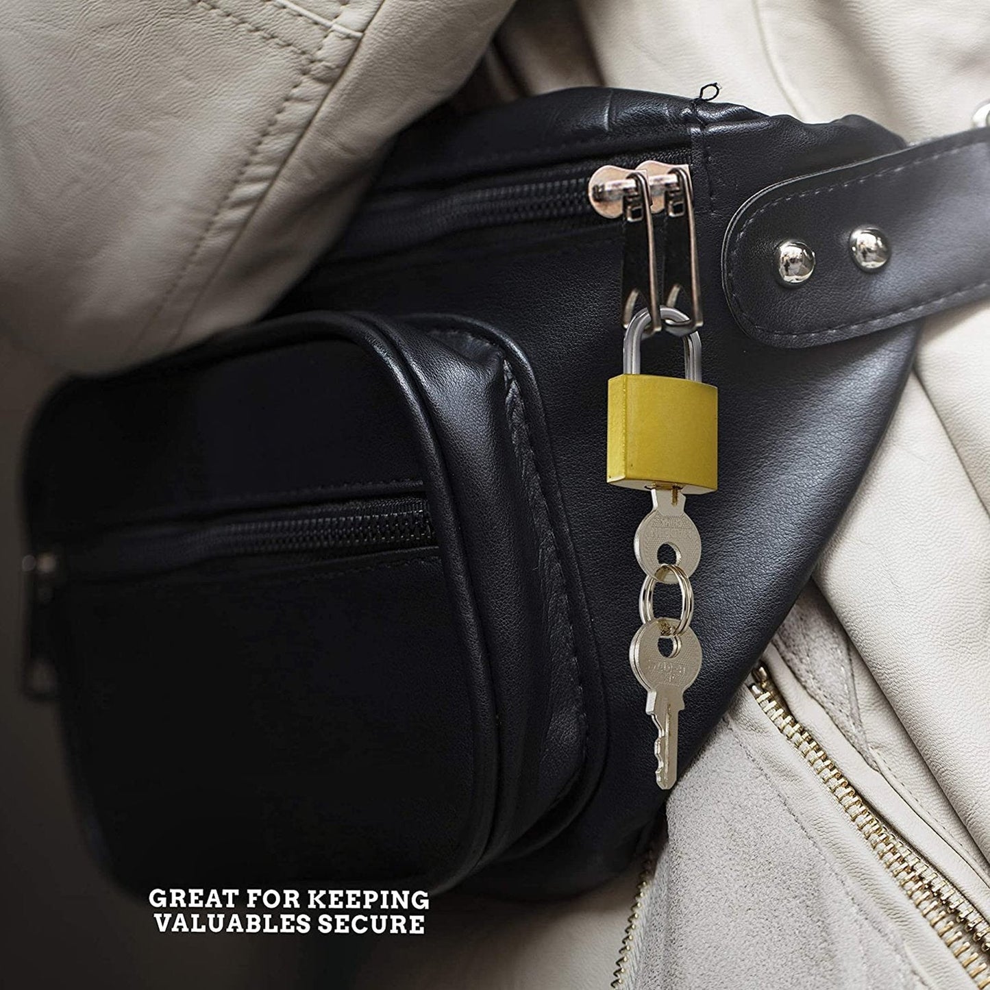 Side view of the FortiLock Imitation Copper Lock, highlighting its robust design.
