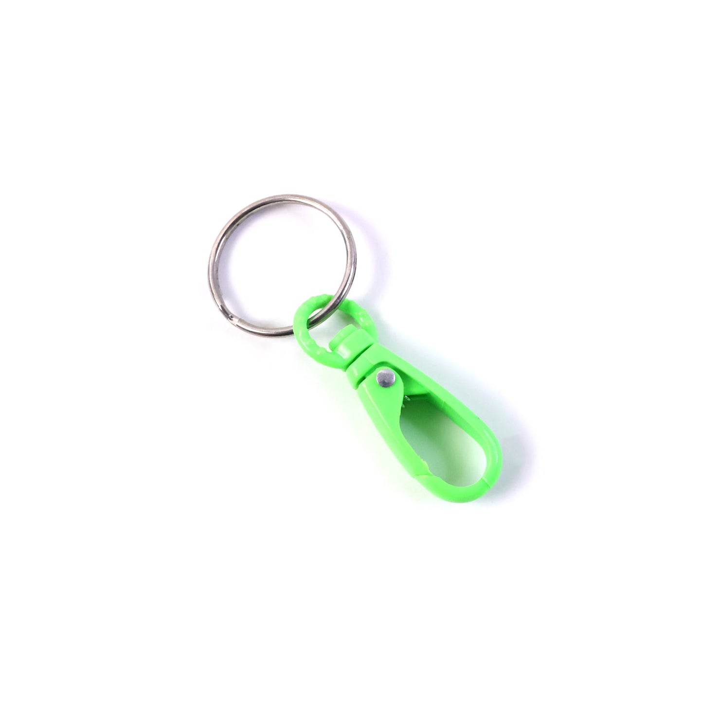 Assorted mix colour mini plastic carabiner keychains with metal rings.