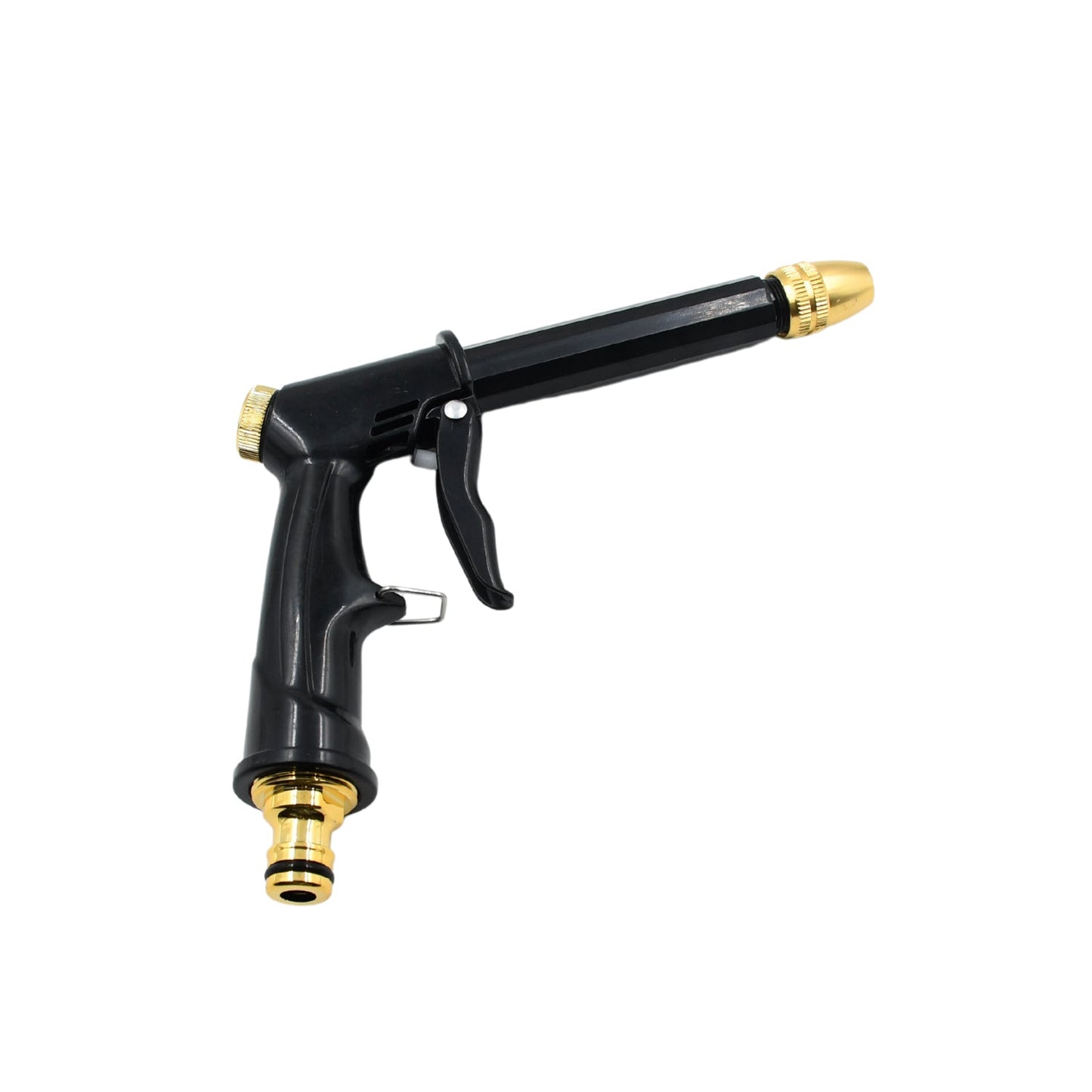 Man using the water spray gun for efficient gardening and plant watering.