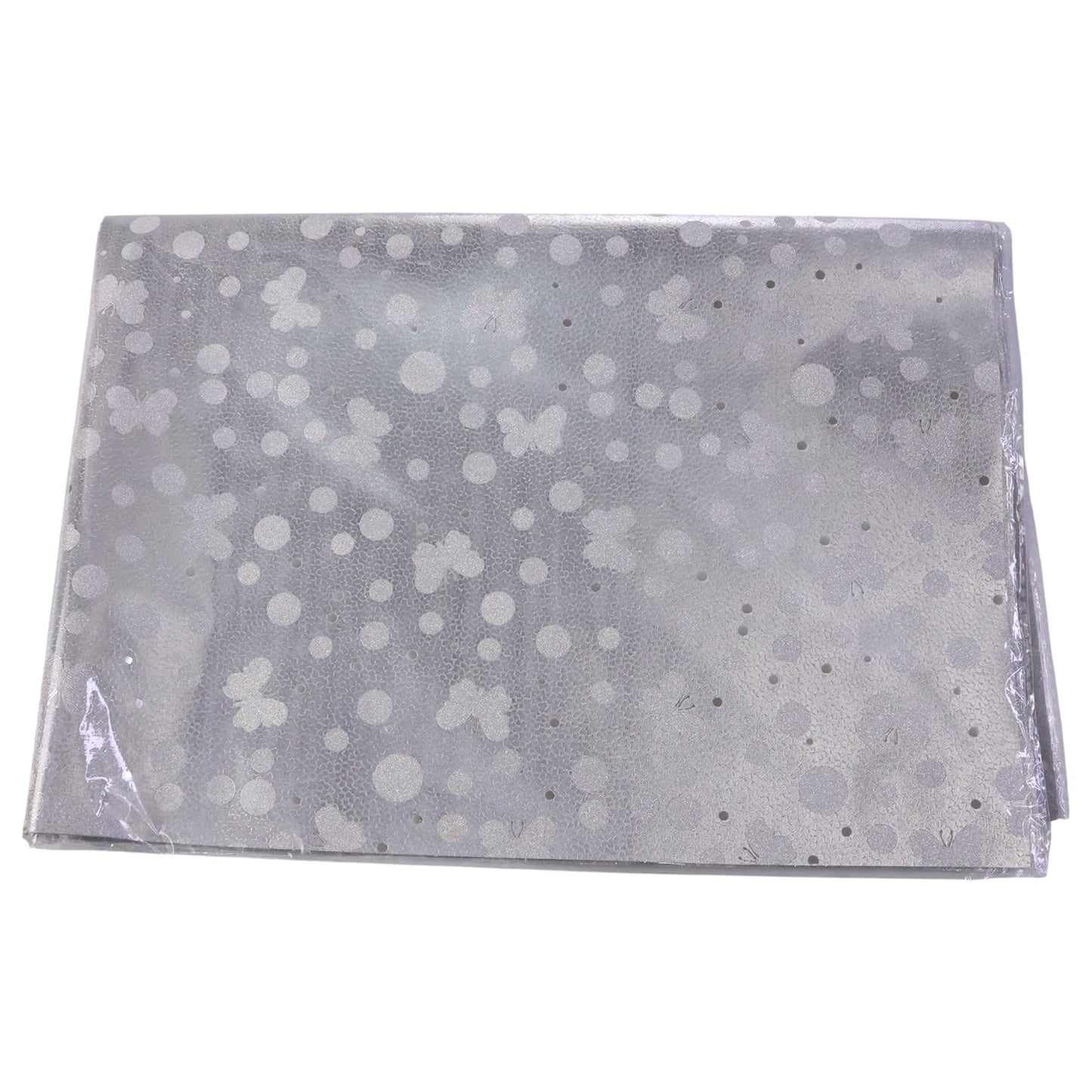 Premium quality silver gift wrapping paper sheets stacked neatly
