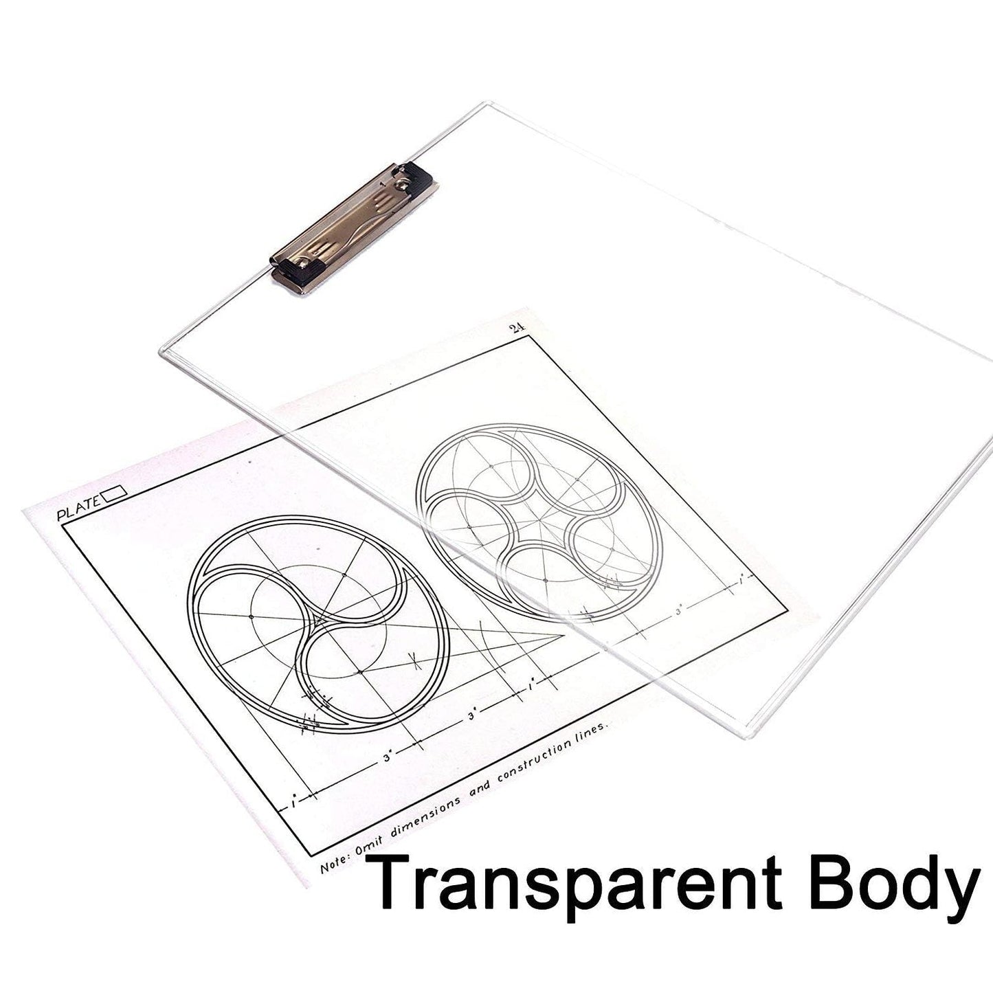 Portable transparent exam pad with ruler, perfect for on-the-go study.