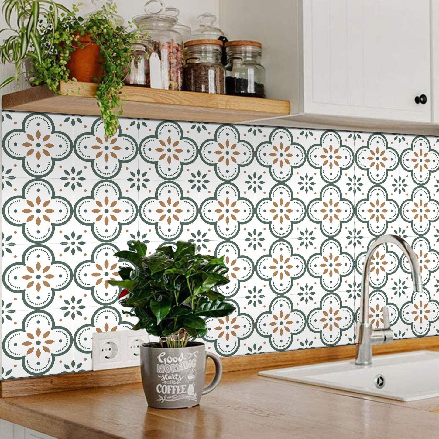 Detailed shot of a textured Peel and Stick Tile with a subtle pattern, highlighting its quality.