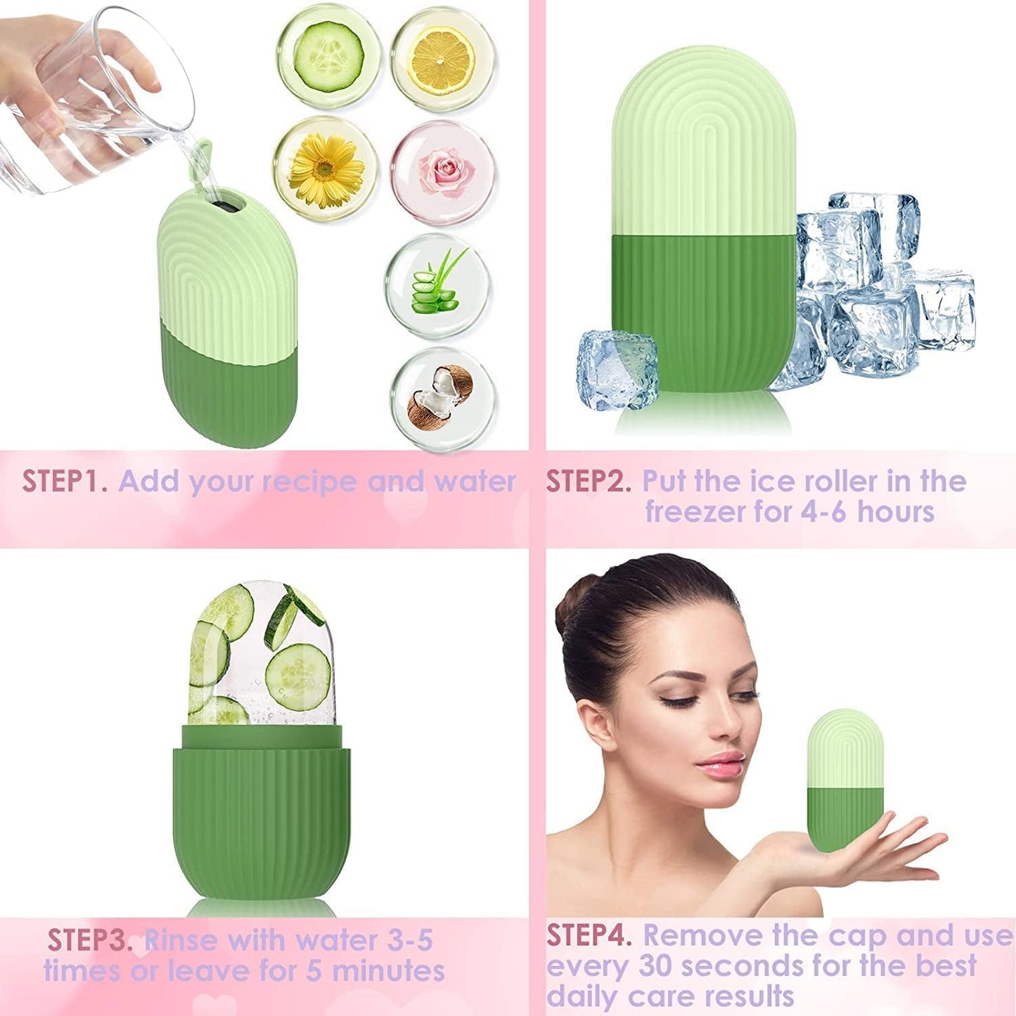 Side view of the GlowForm Ice Roller, a versatile skincare tool.