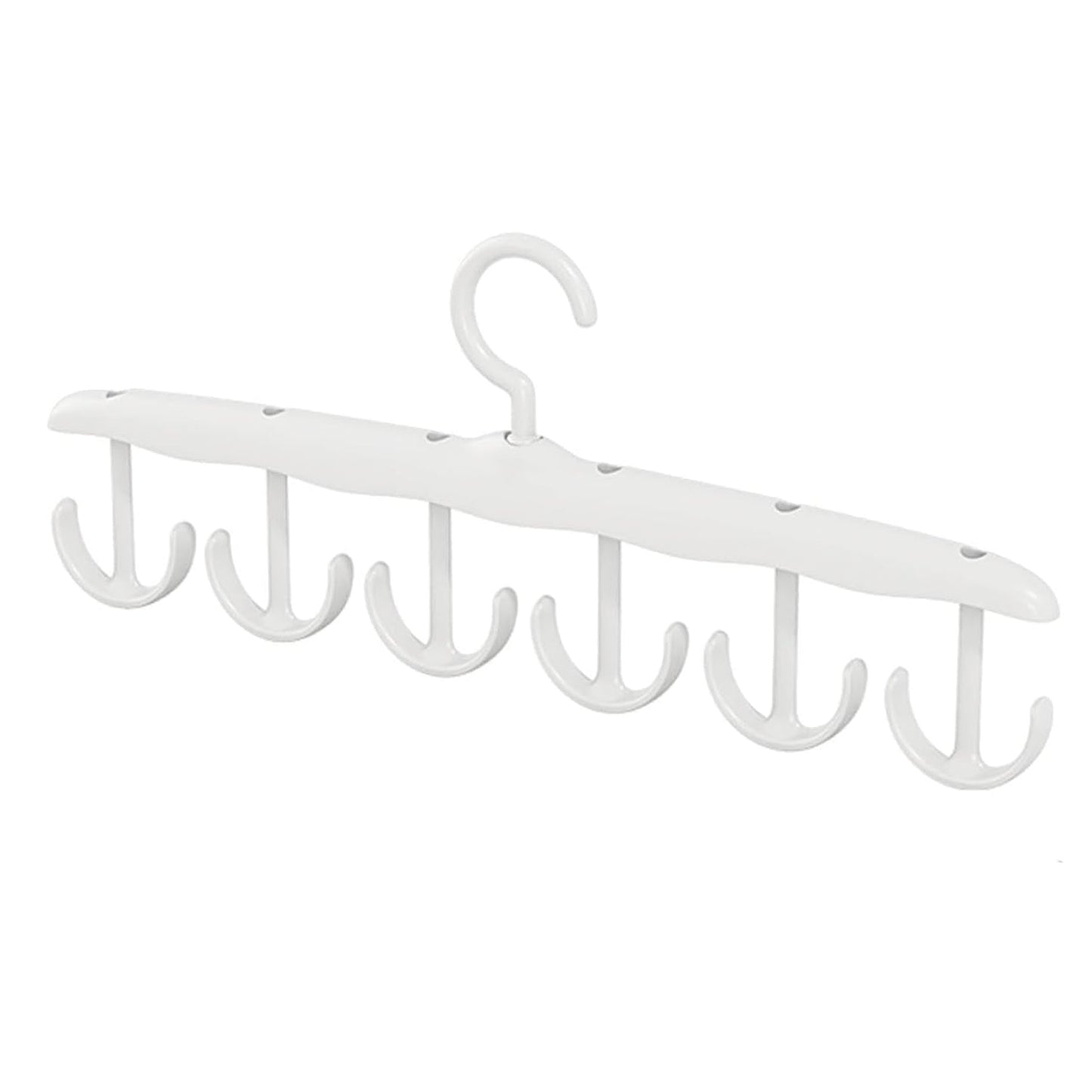 Side view of the space-saving tank top hanger with garments, showcasing its slim profile.