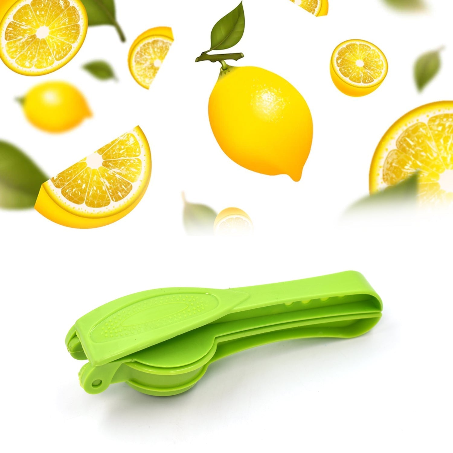 Hand holding the Quickslice 2-in-1 lemon squeezer, showing its comfortable usage.