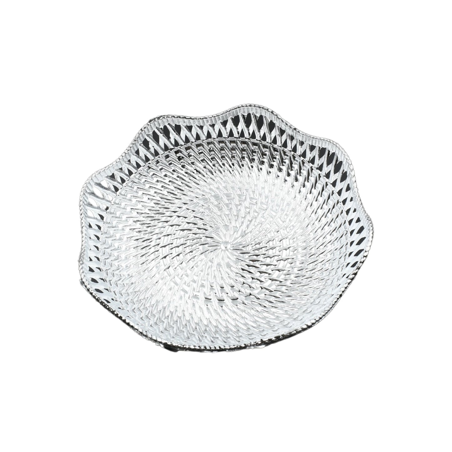 Decorative round serving tray, perfect for festive occasions.