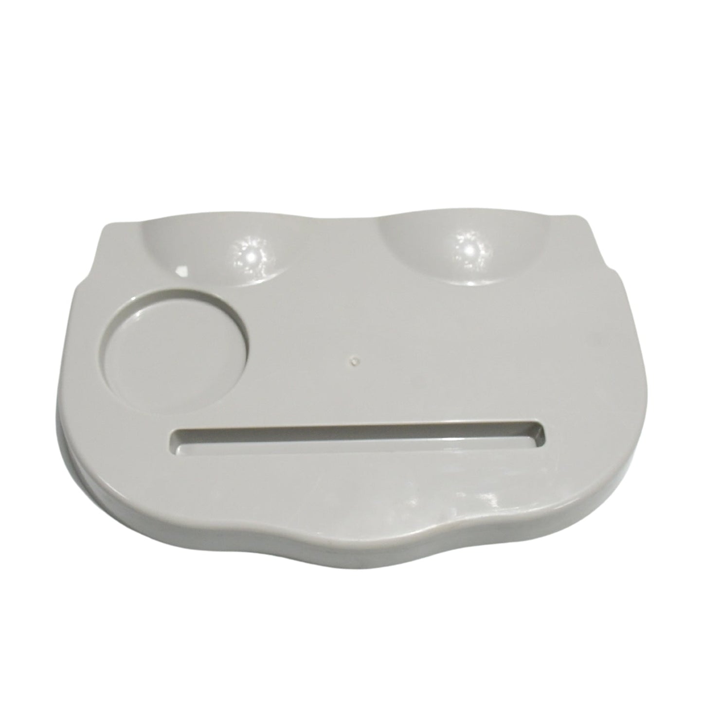 Combo Snack and Cup Holder Tray from TableNest with various snacks and a phone.