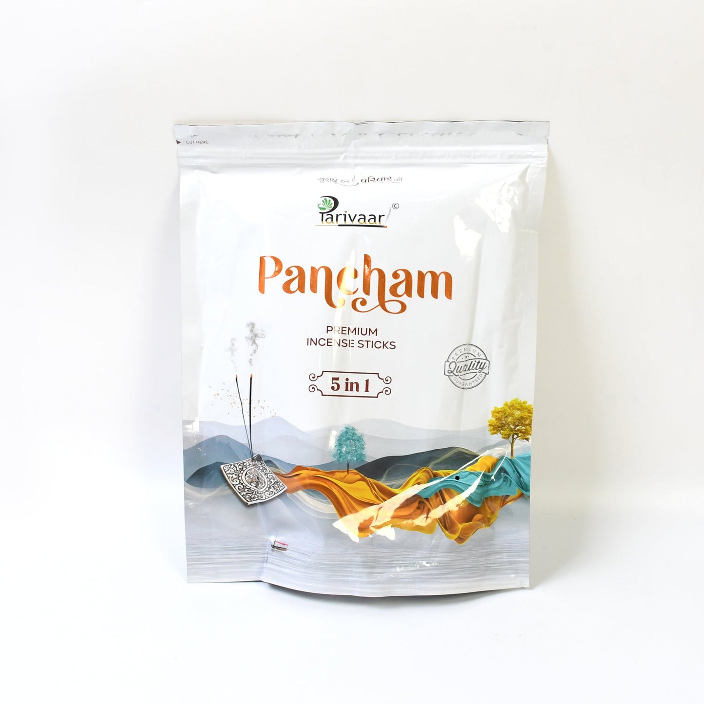 Bundle of unlit 5in1 Pancham incense sticks, ready for use.