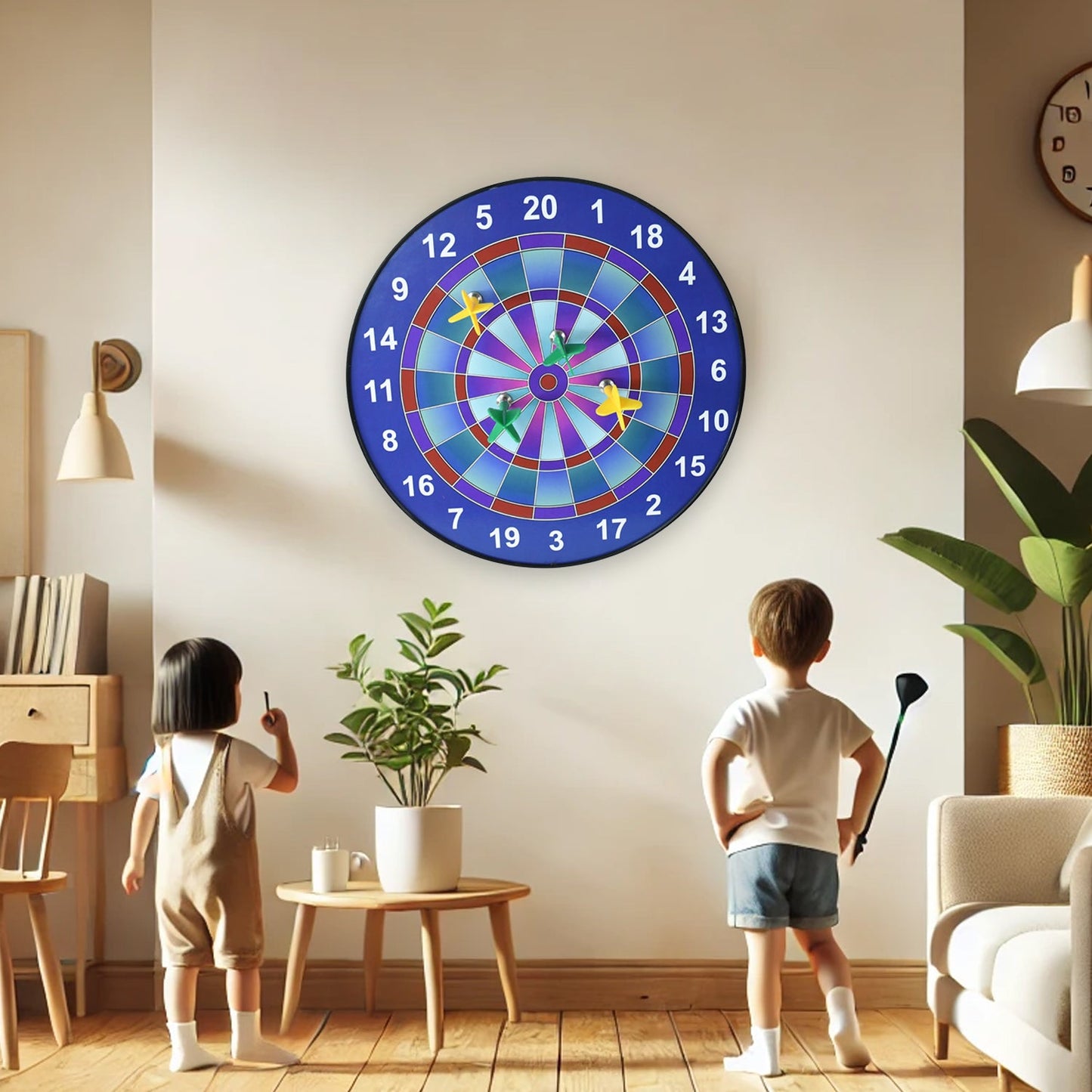 Soft-tip magnetic darts included with the magnetic dartboard set