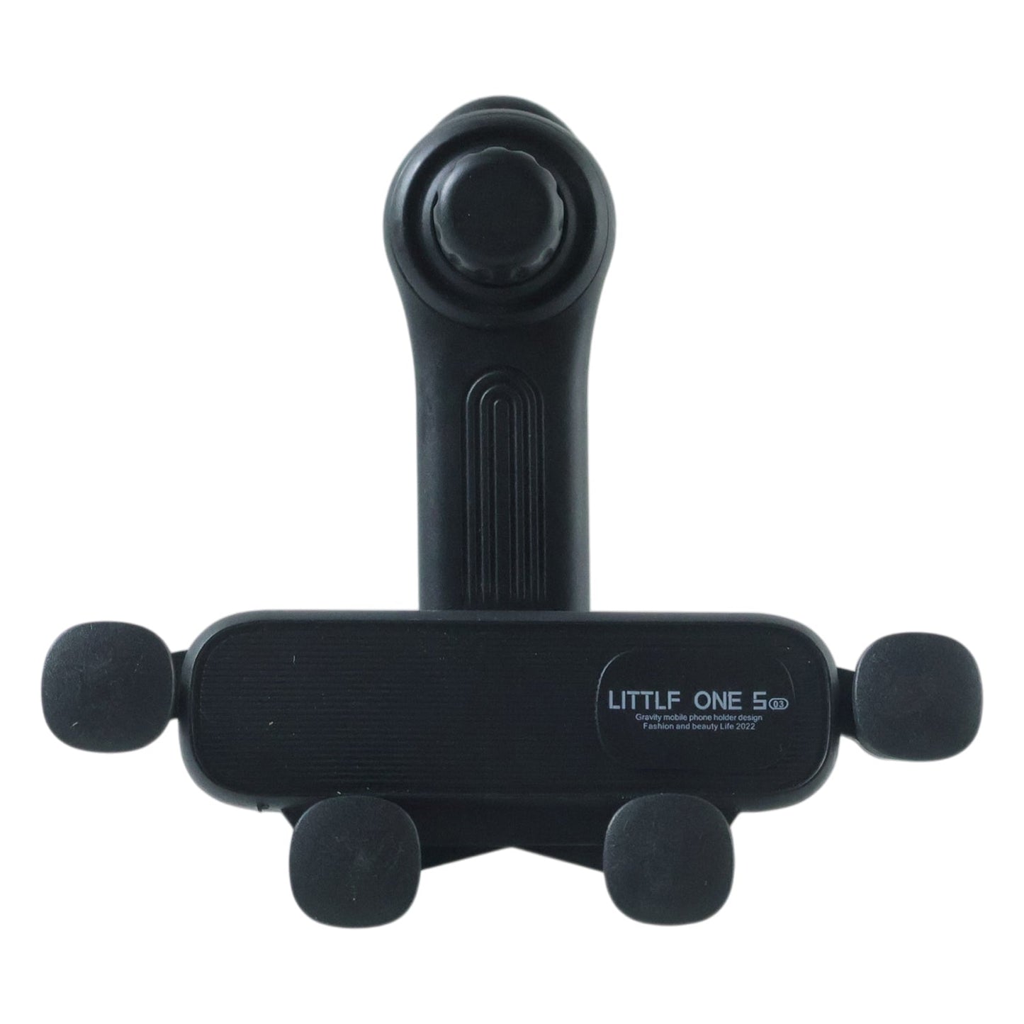 Closeup of car phone holder securely holding smartphone on air vent