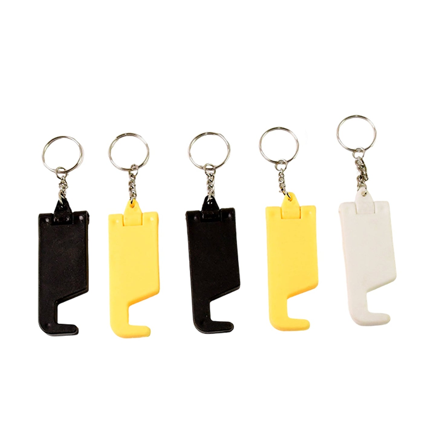 Snap stand keychain plastic mobile phone holder in assorted colors