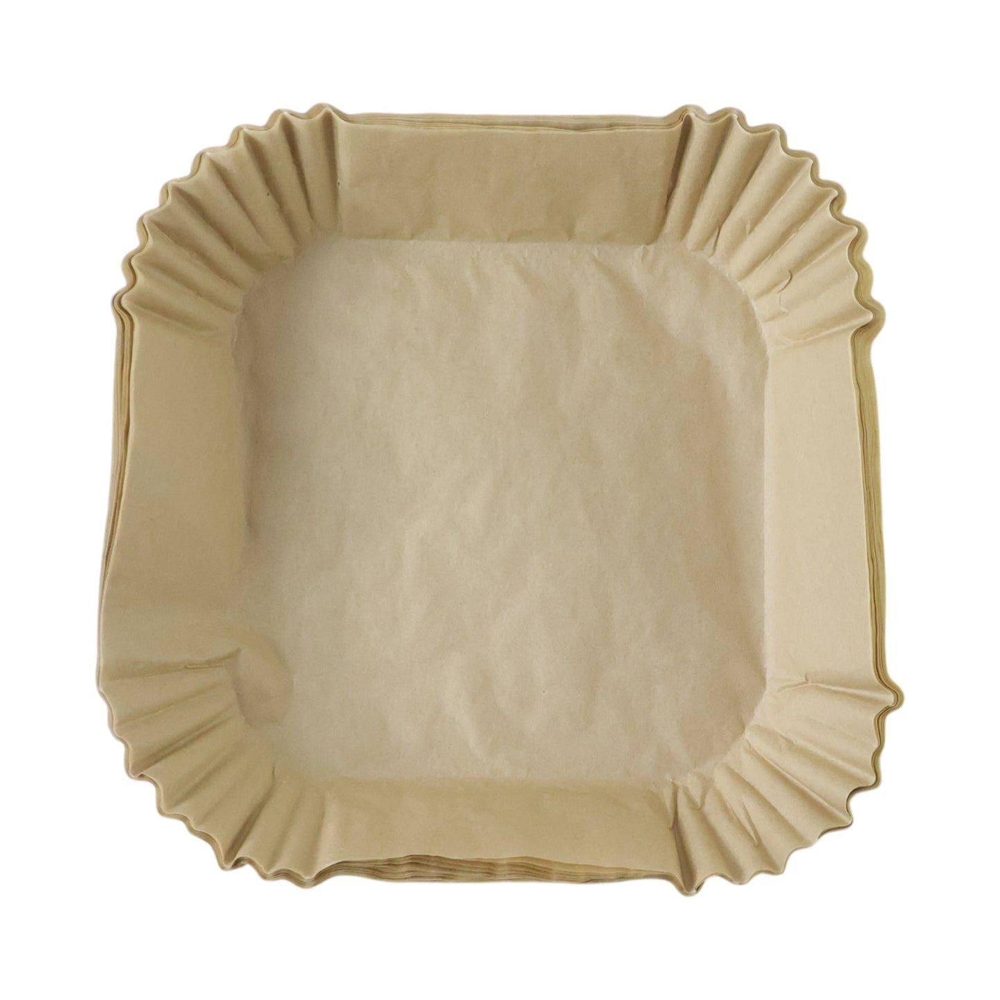 Square paper tray liners for frying and roasting