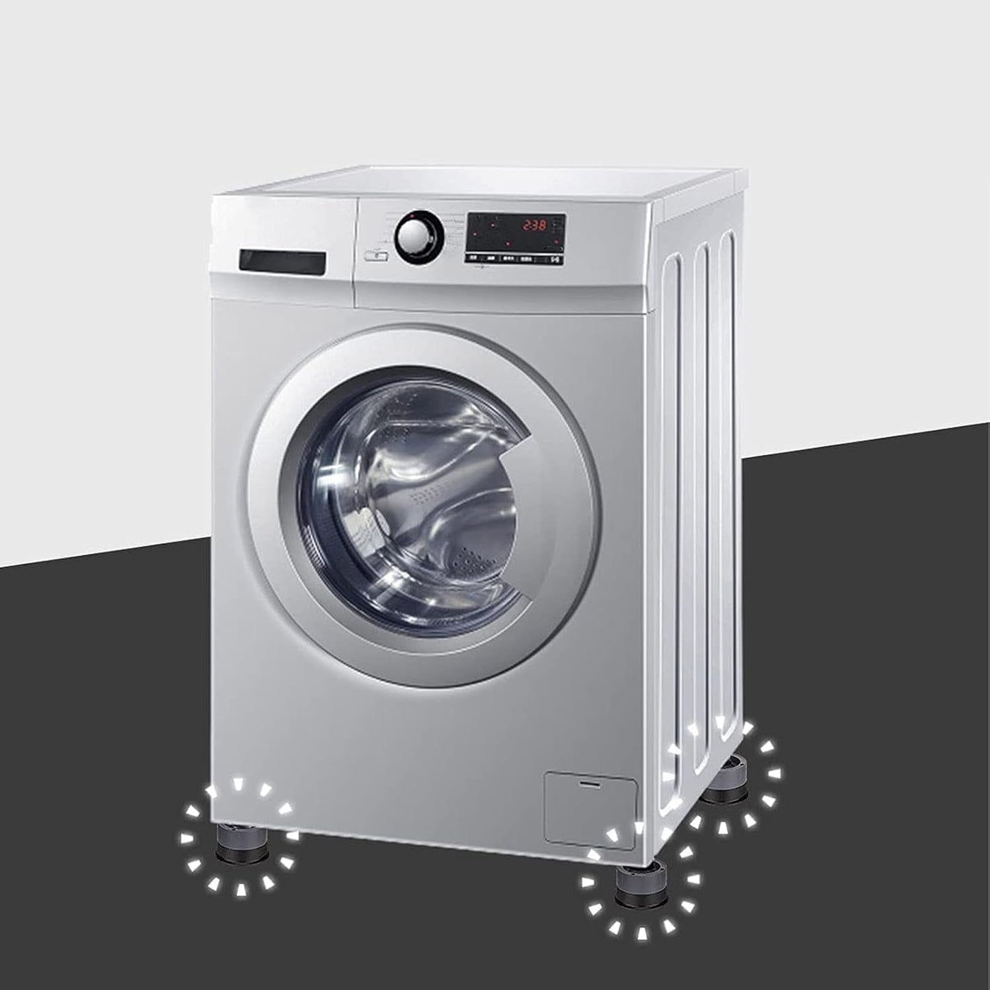 Washing machine support pad showing sturdy design and compact size