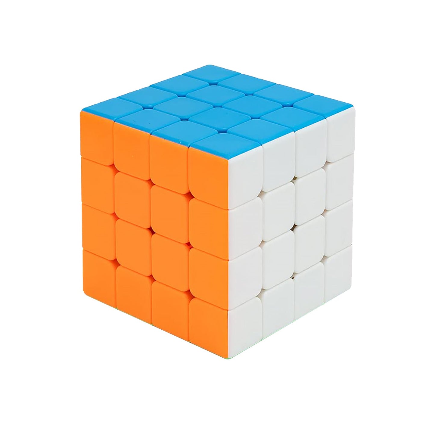 Side view of the portable 4x4x4 magic cube, highlighting its compact size.