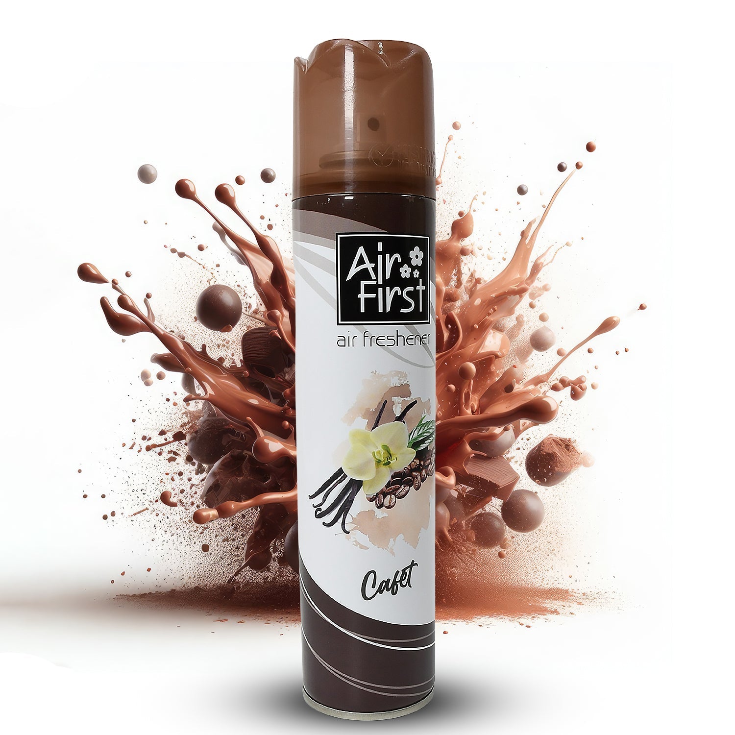 Air Freshener Spray bottle emitting a fresh, long-lasting fragrance.