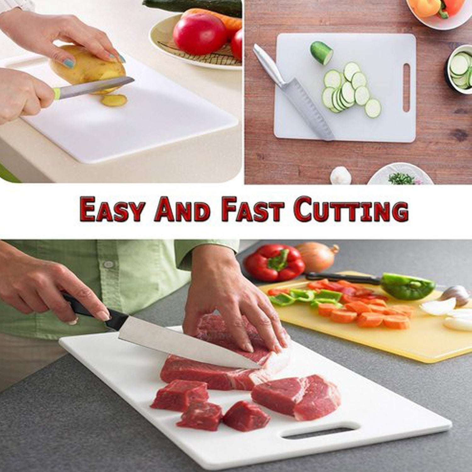 White plastic chopping board showcasing its clean and simple design.