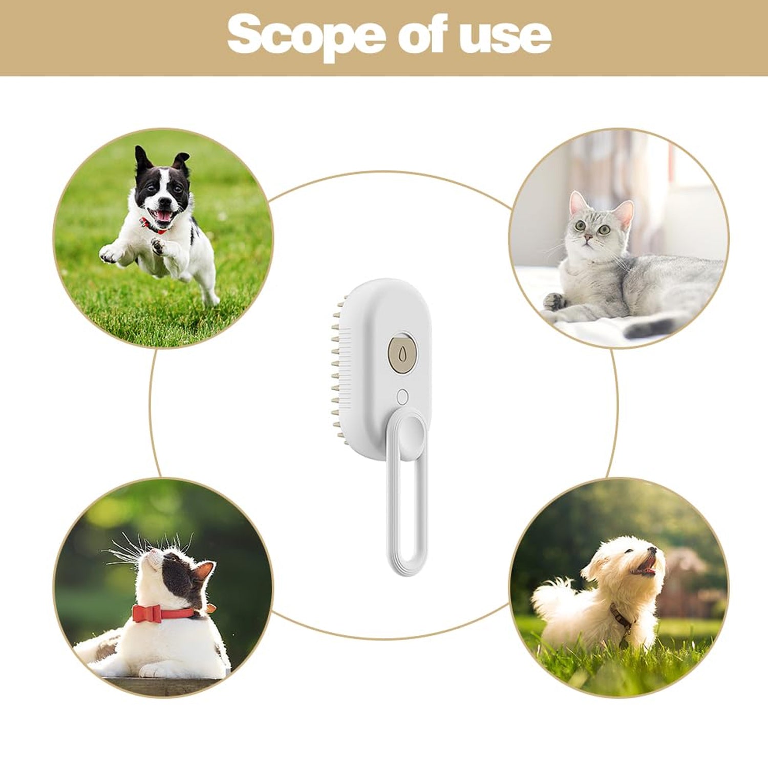 The versatile Electric Pet Steam Brush with its rotating handle.